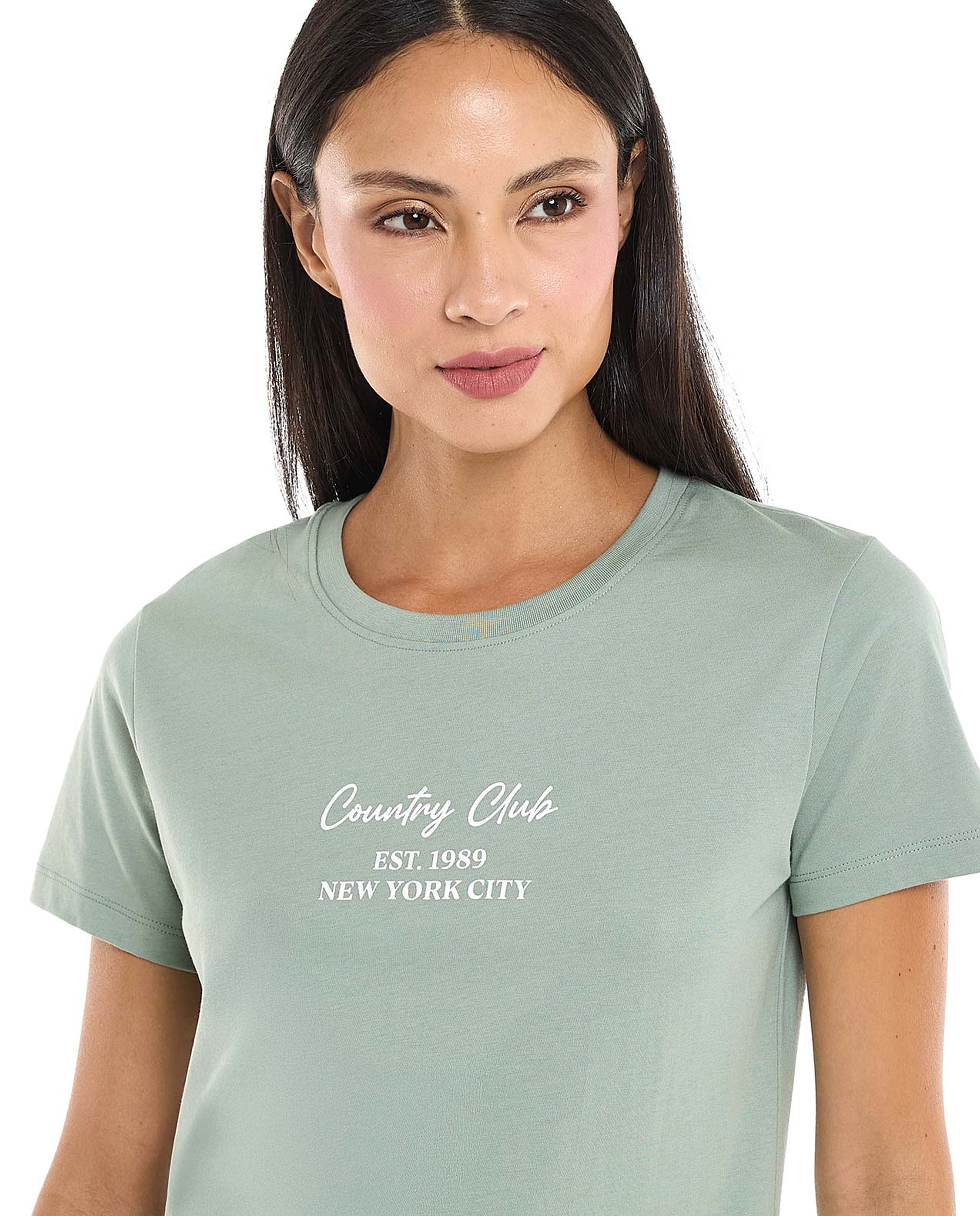 Printed T-Shirt with Crew Neck and Short Sleeves