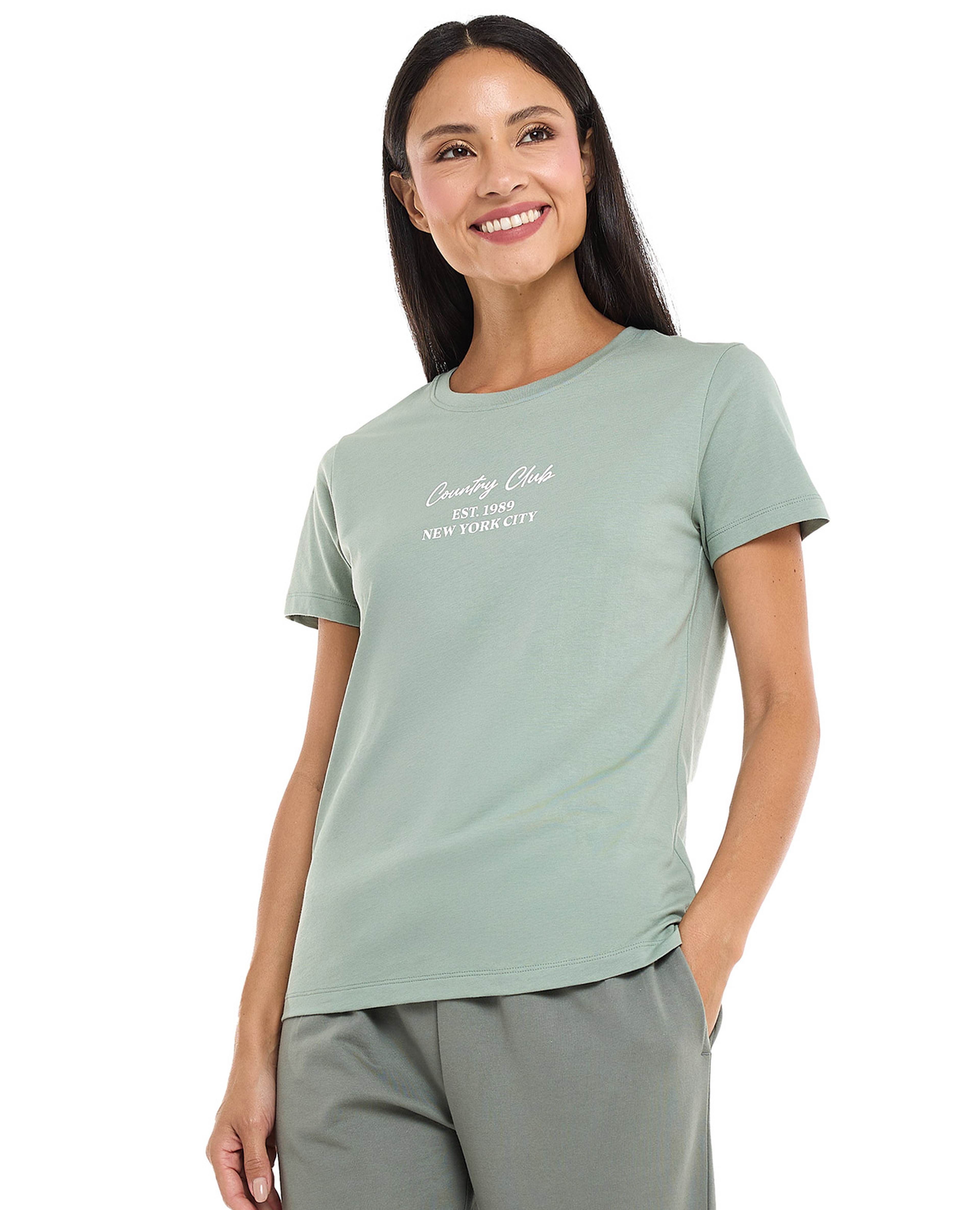 Printed T-Shirt with Crew Neck and Short Sleeves