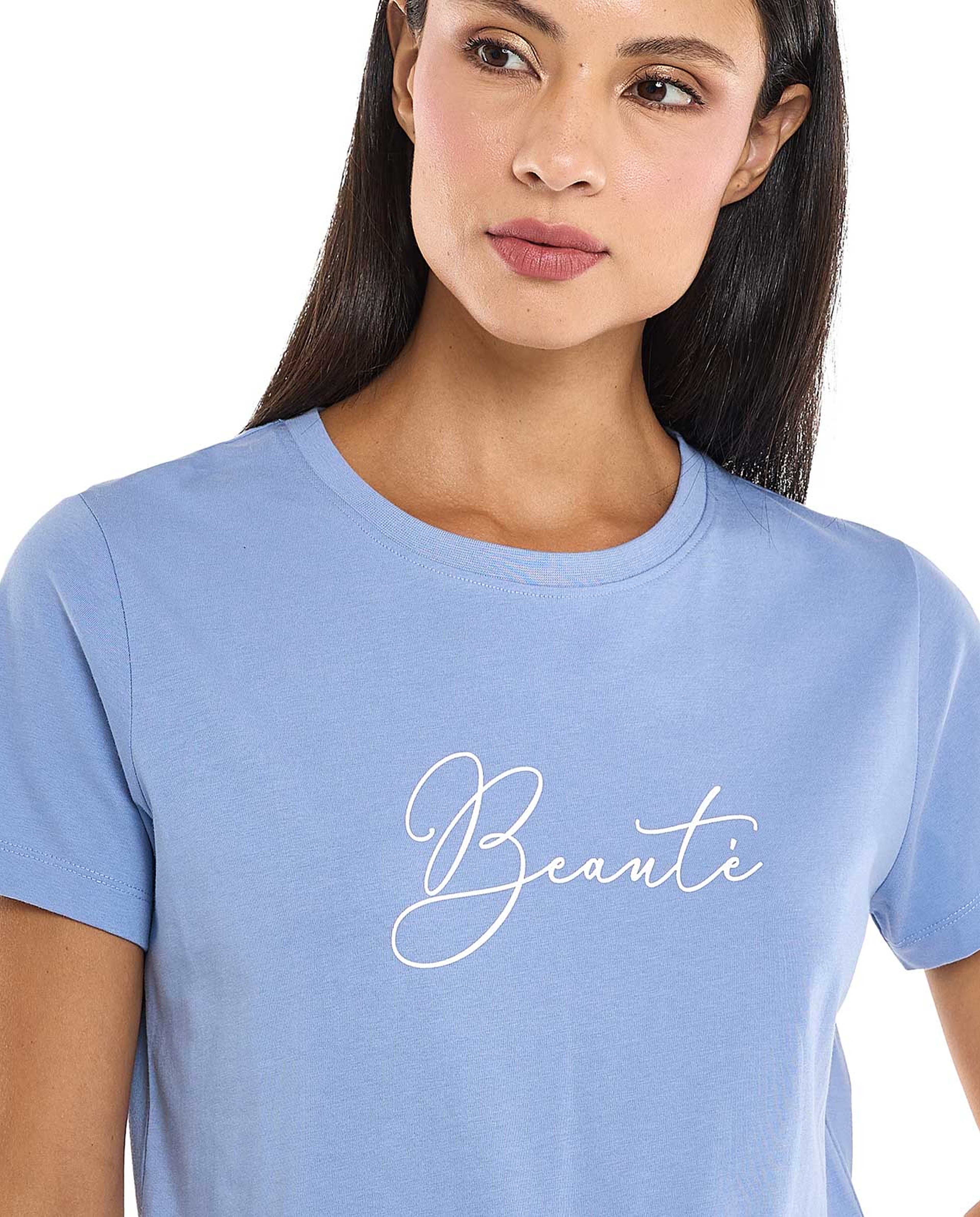 Printed T-Shirt with Crew Neck and Short Sleeves