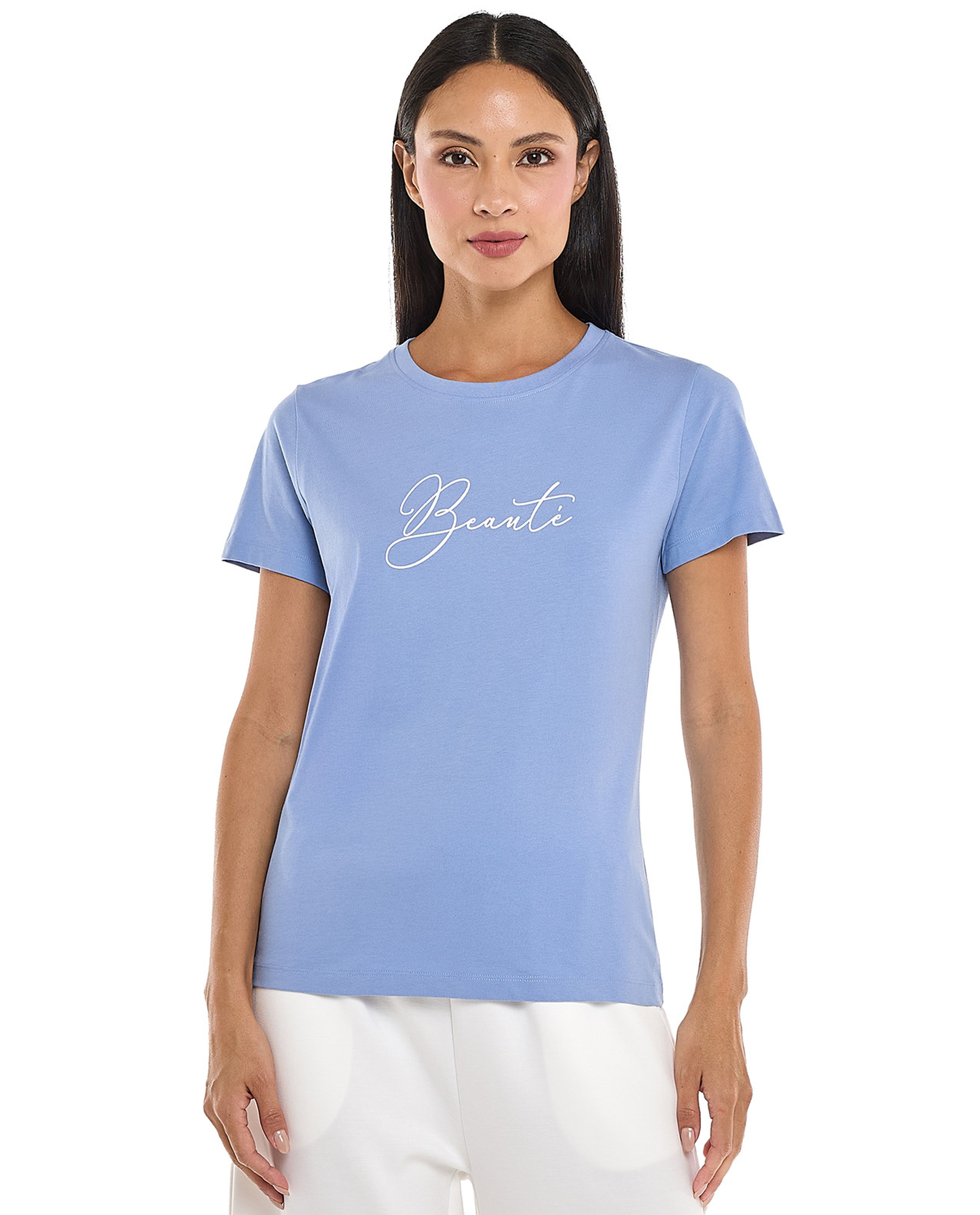 Printed T-Shirt with Crew Neck and Short Sleeves