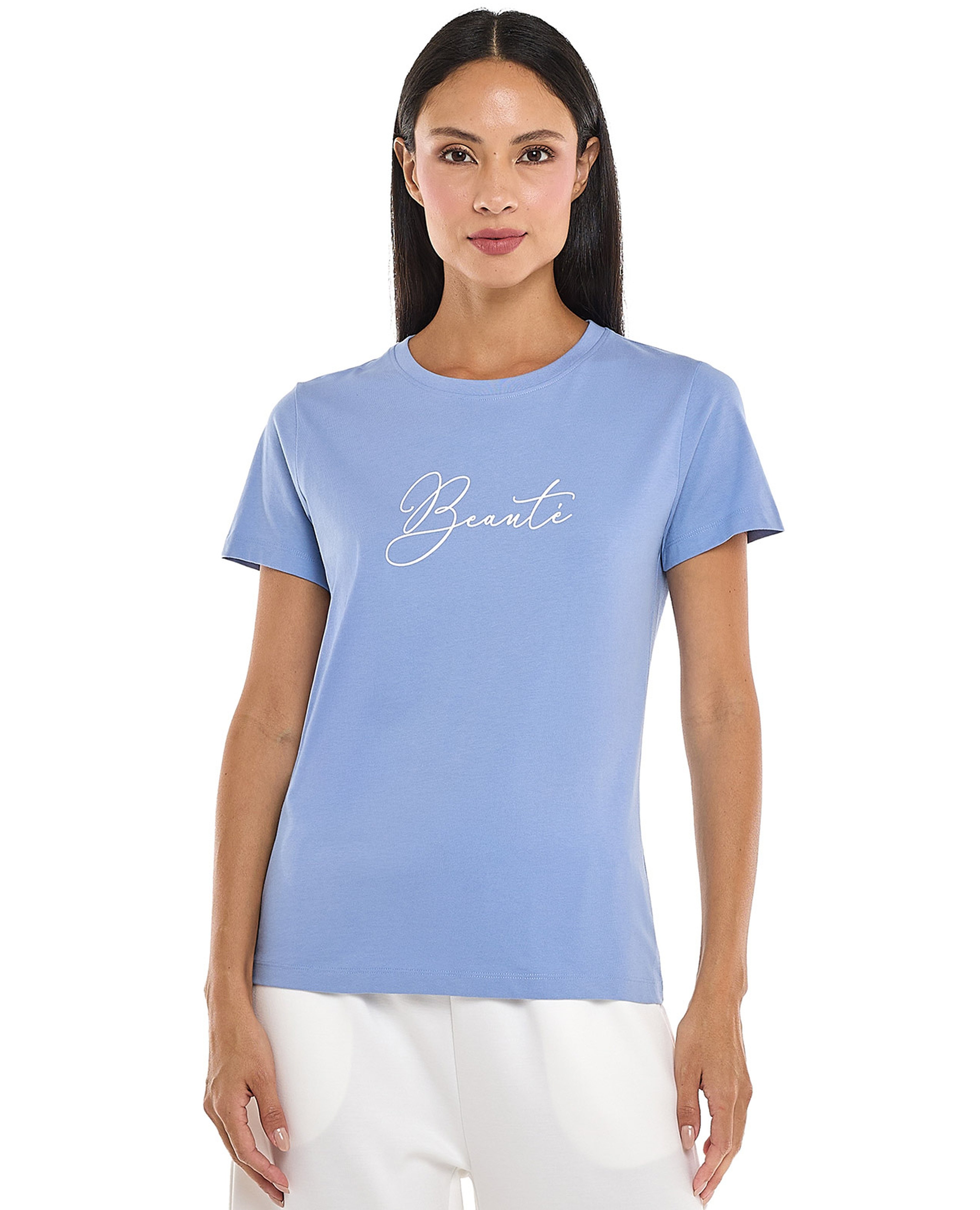 Printed T-Shirt with Crew Neck and Short Sleeves