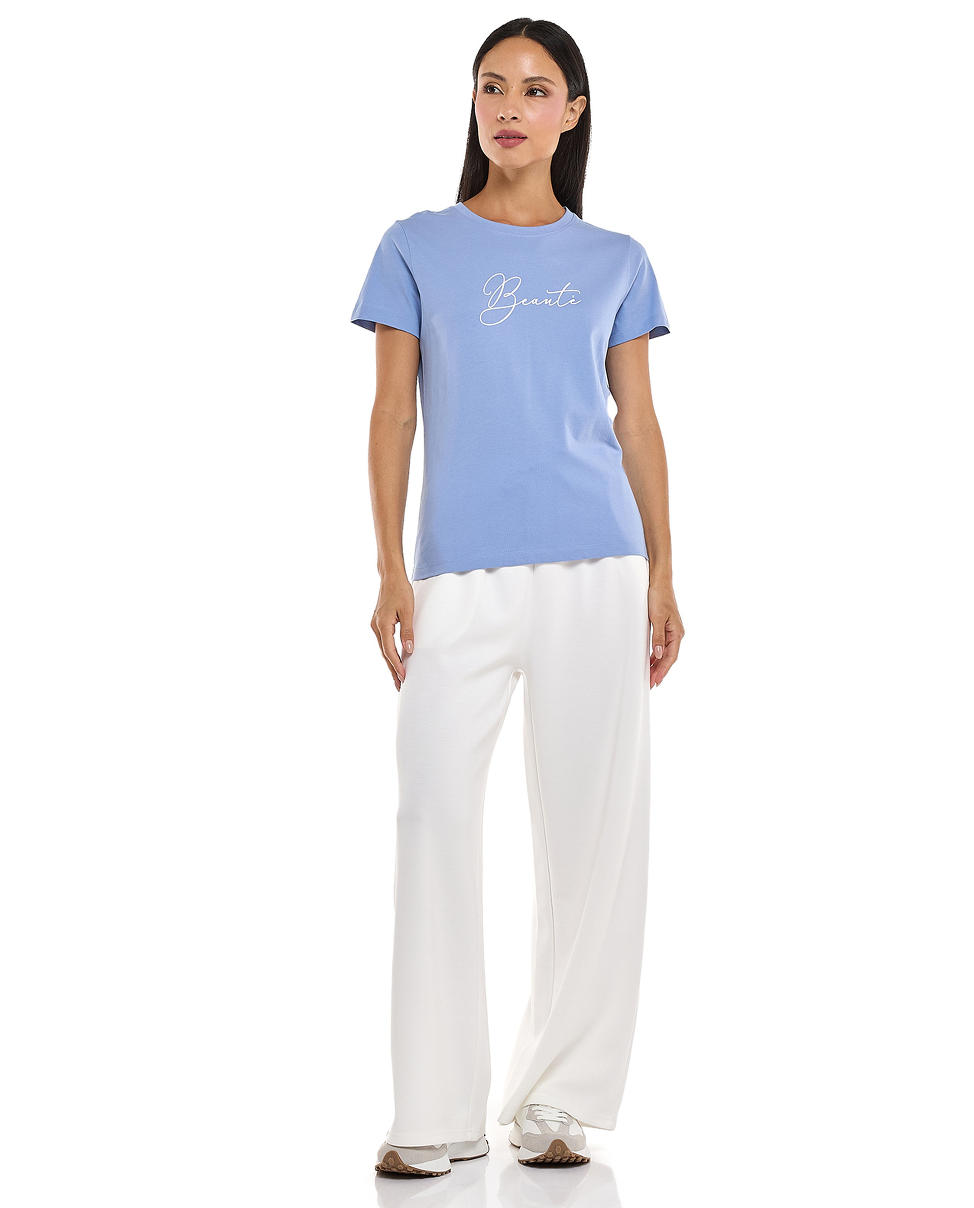 Printed T-Shirt with Crew Neck and Short Sleeves