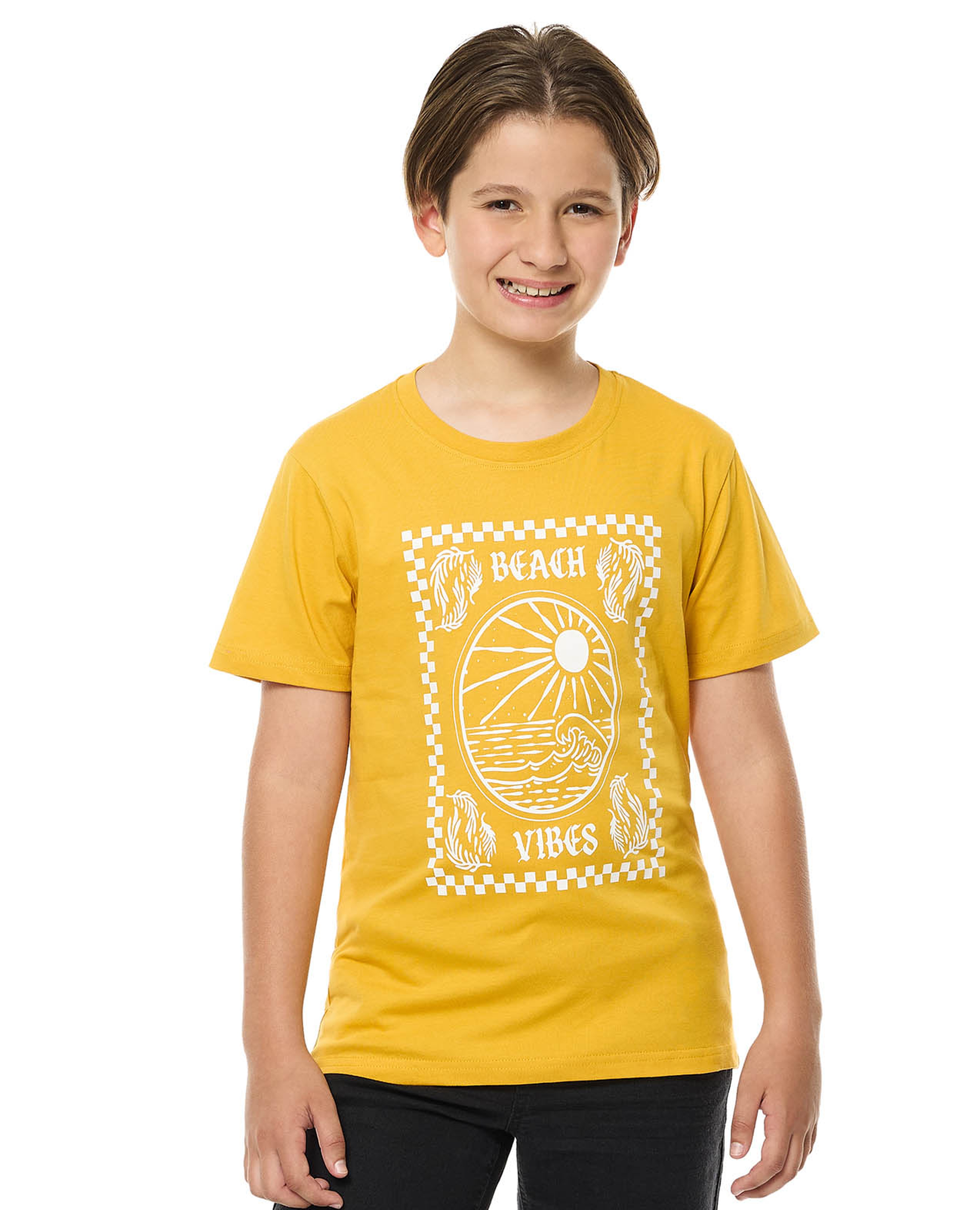 تيشيرت بطبعة بياقة مستديرة وأكمام قصيرة