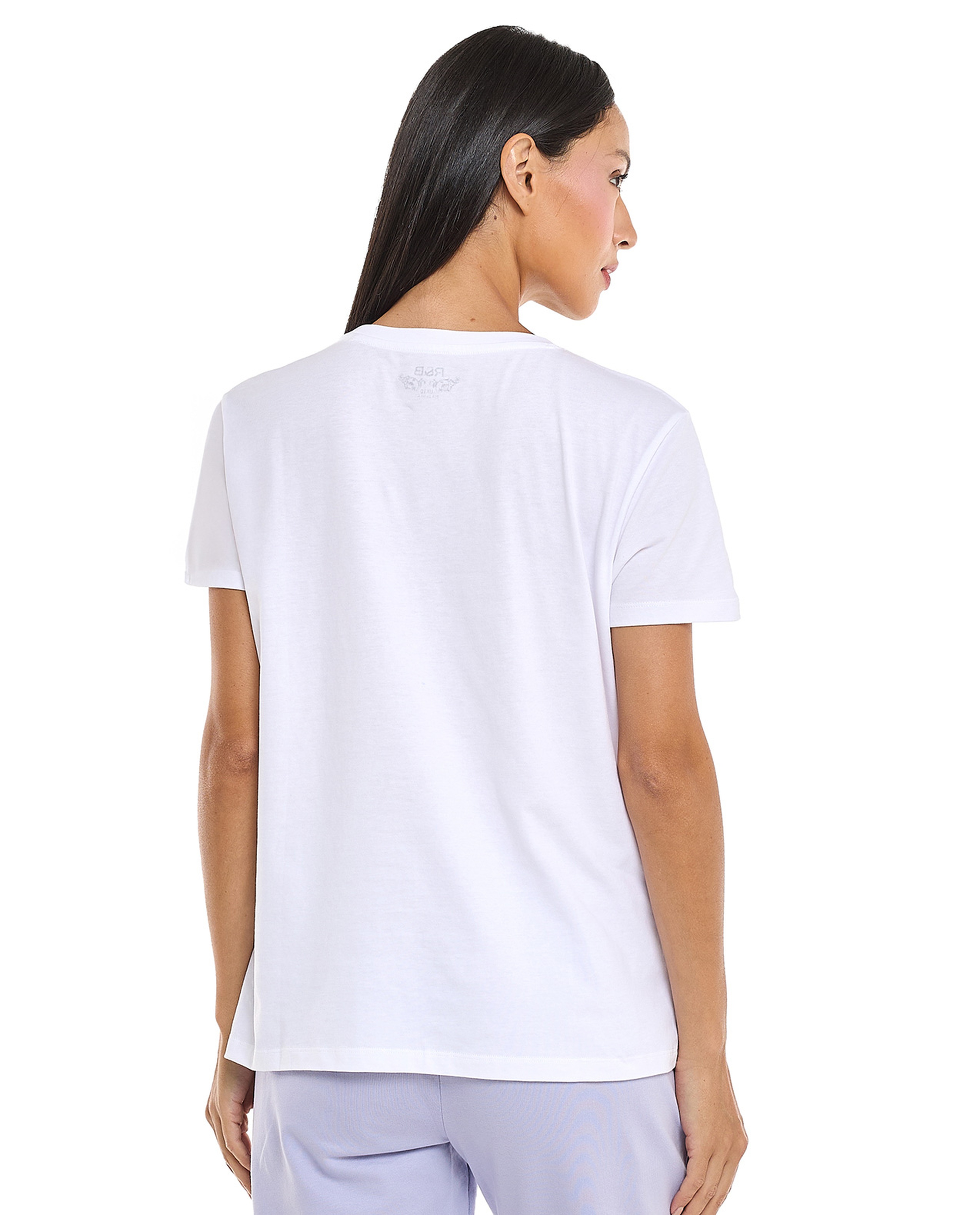 Sequined T-Shirt with Crew Neck and Short Sleeves