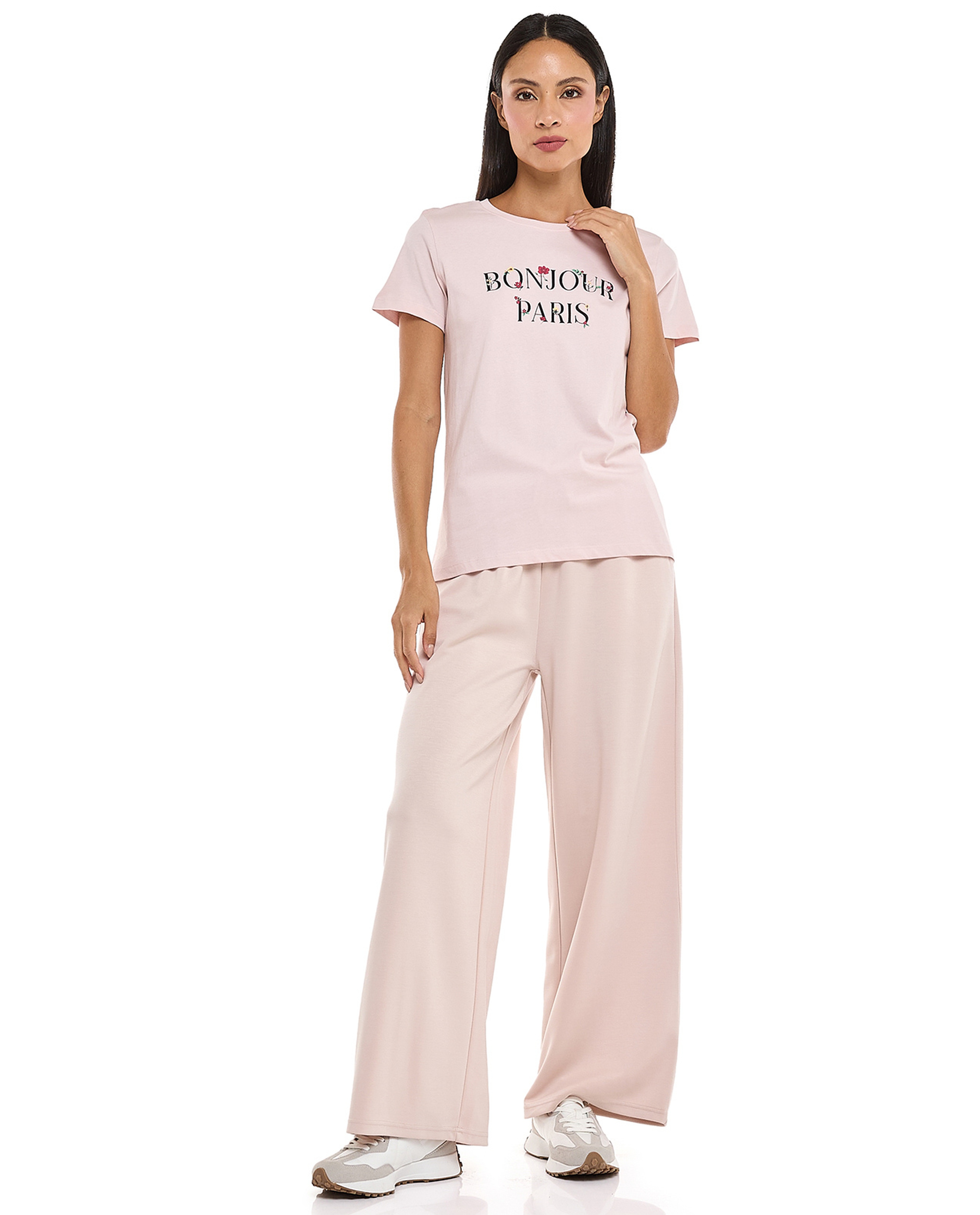 Printed T-Shirt with Crew Neck and Short Sleeves