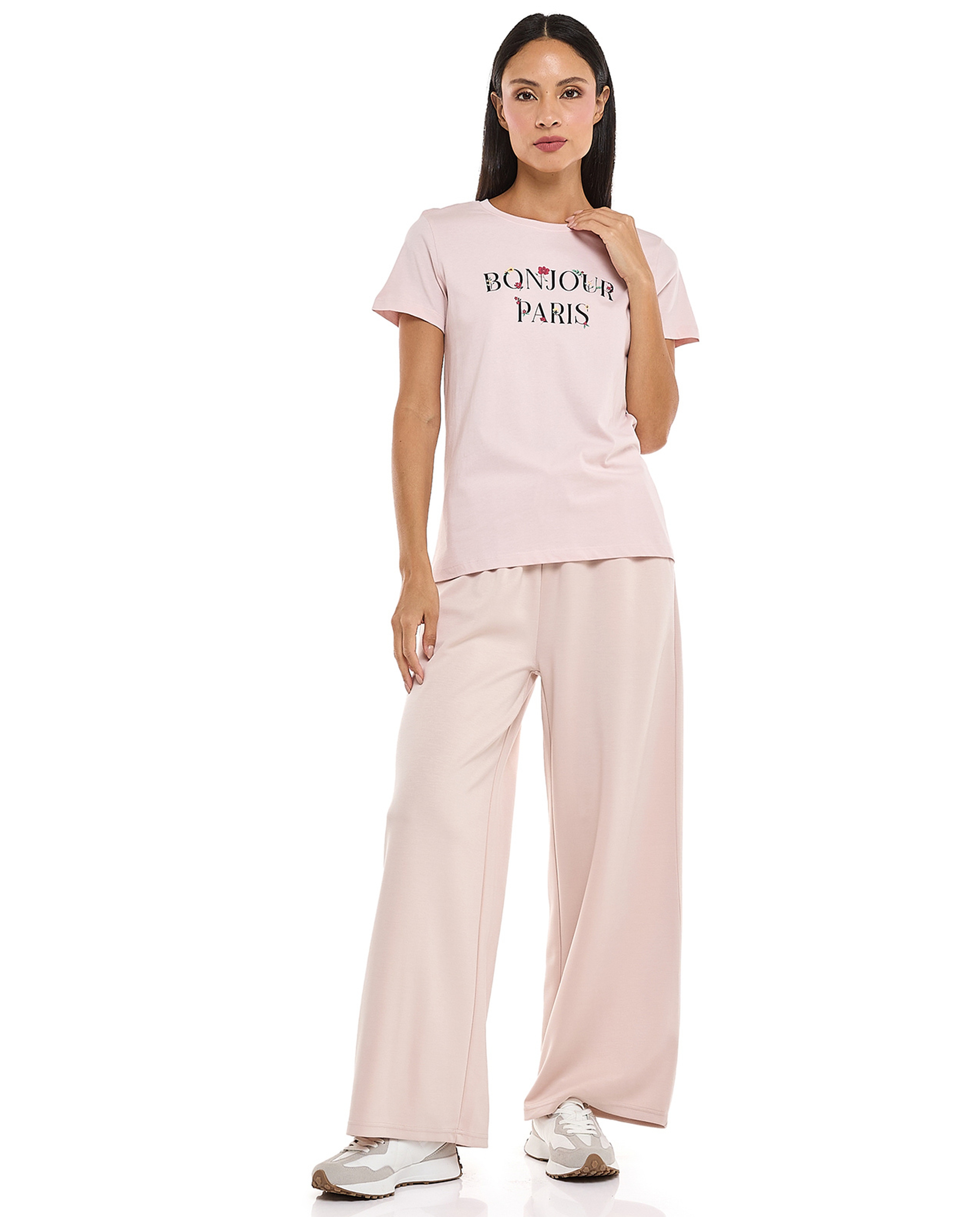 Printed T-Shirt with Crew Neck and Short Sleeves