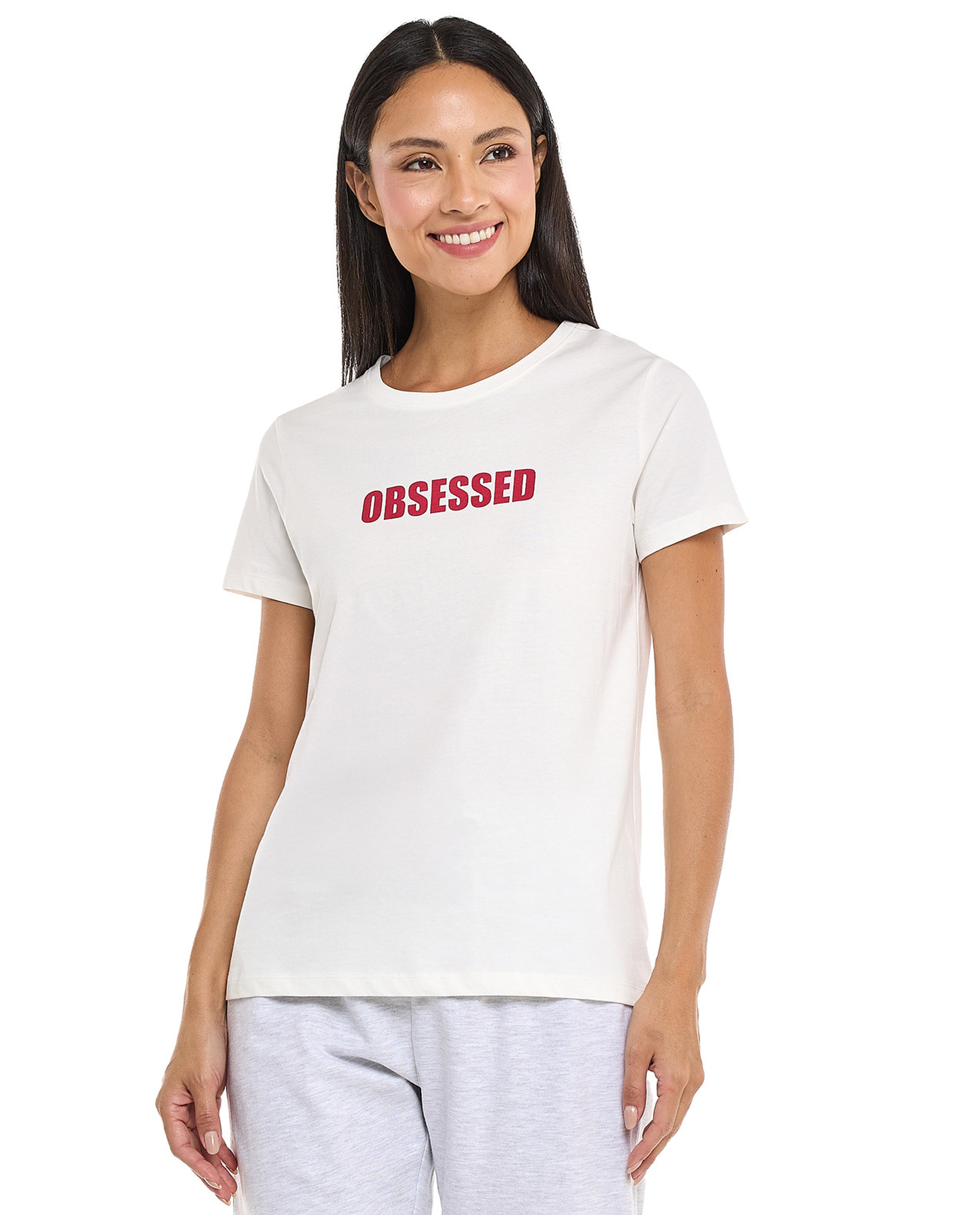 Printed T-Shirt with Crew Neck and Short Sleeves