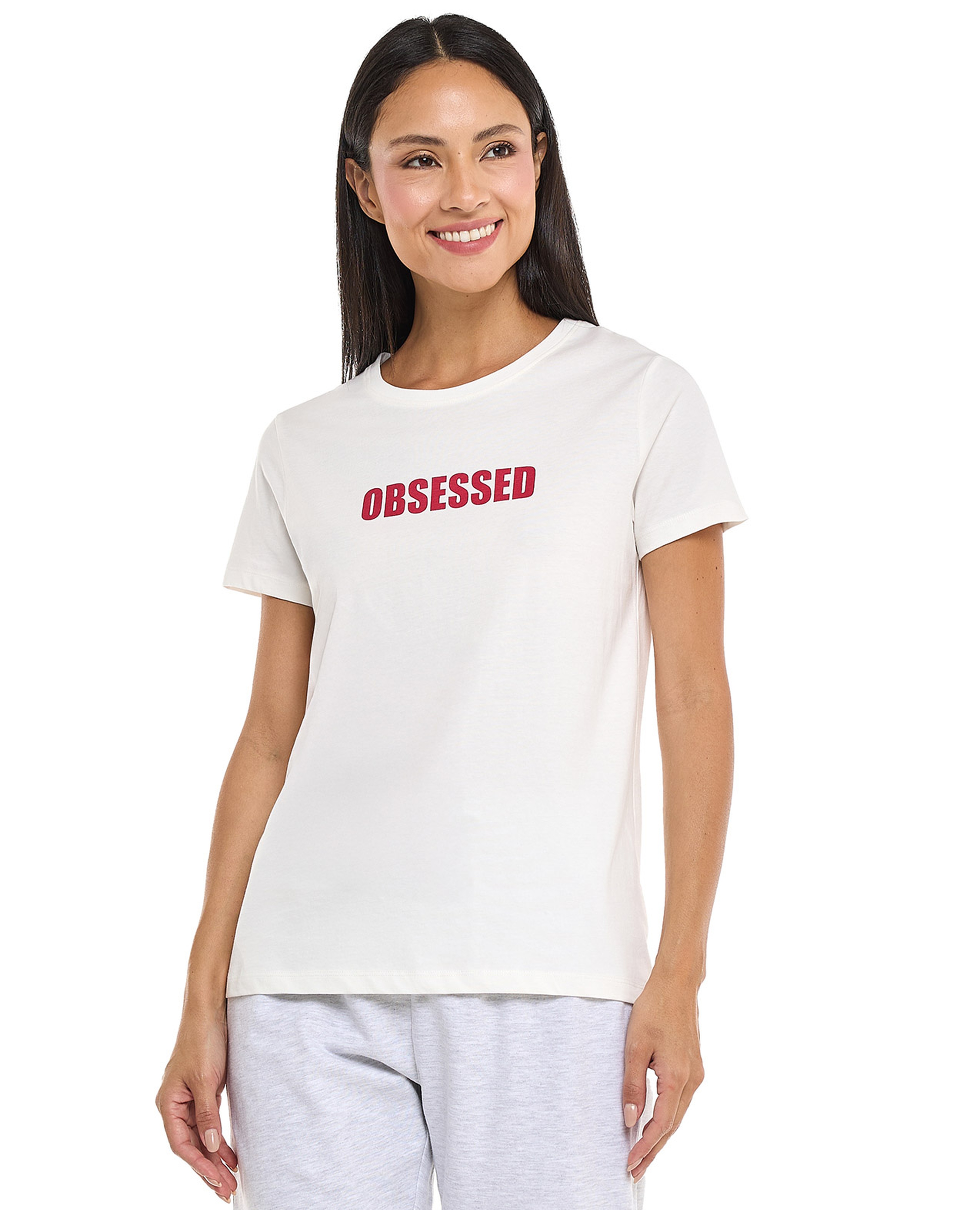 Printed T-Shirt with Crew Neck and Short Sleeves