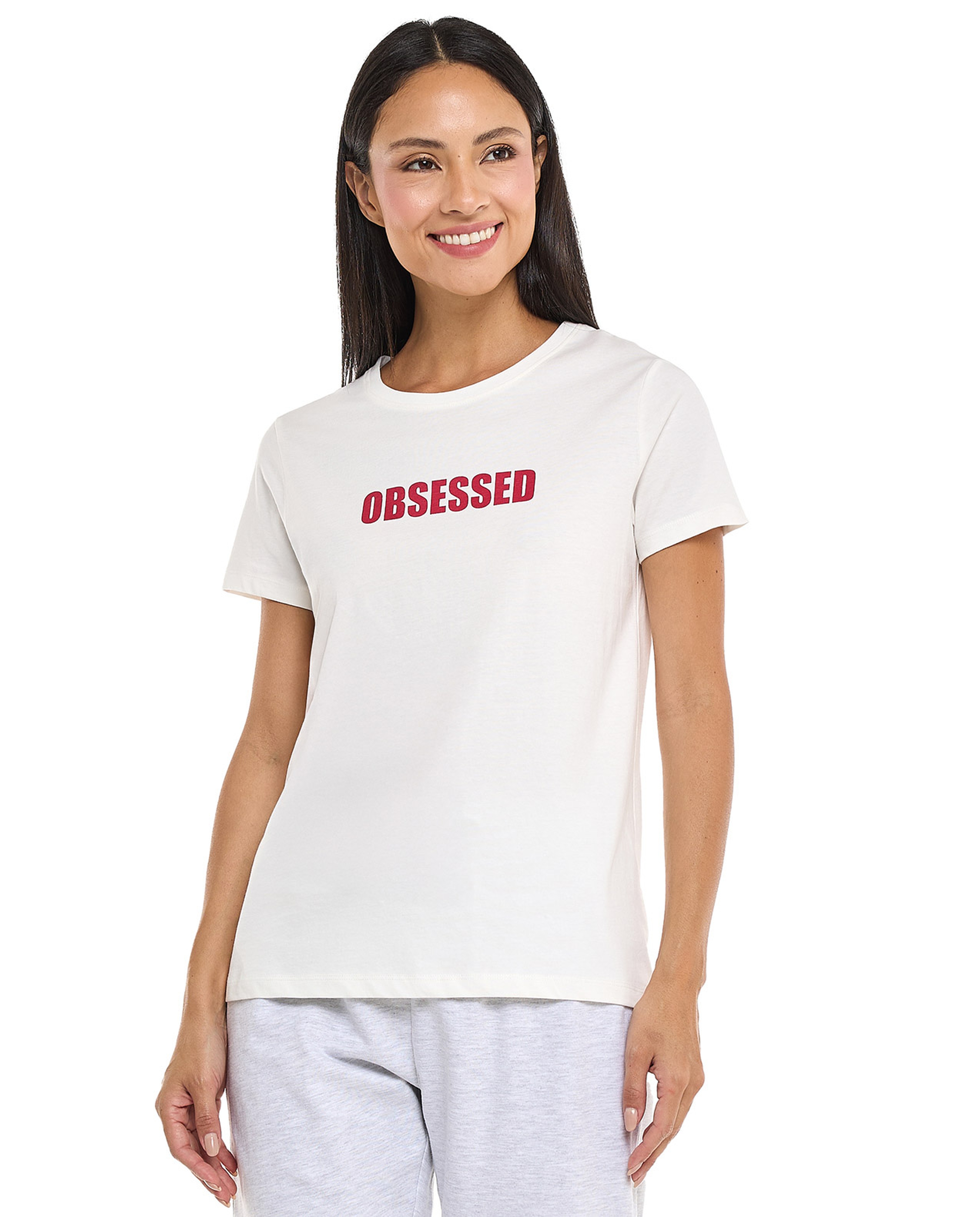 Printed T-Shirt with Crew Neck and Short Sleeves