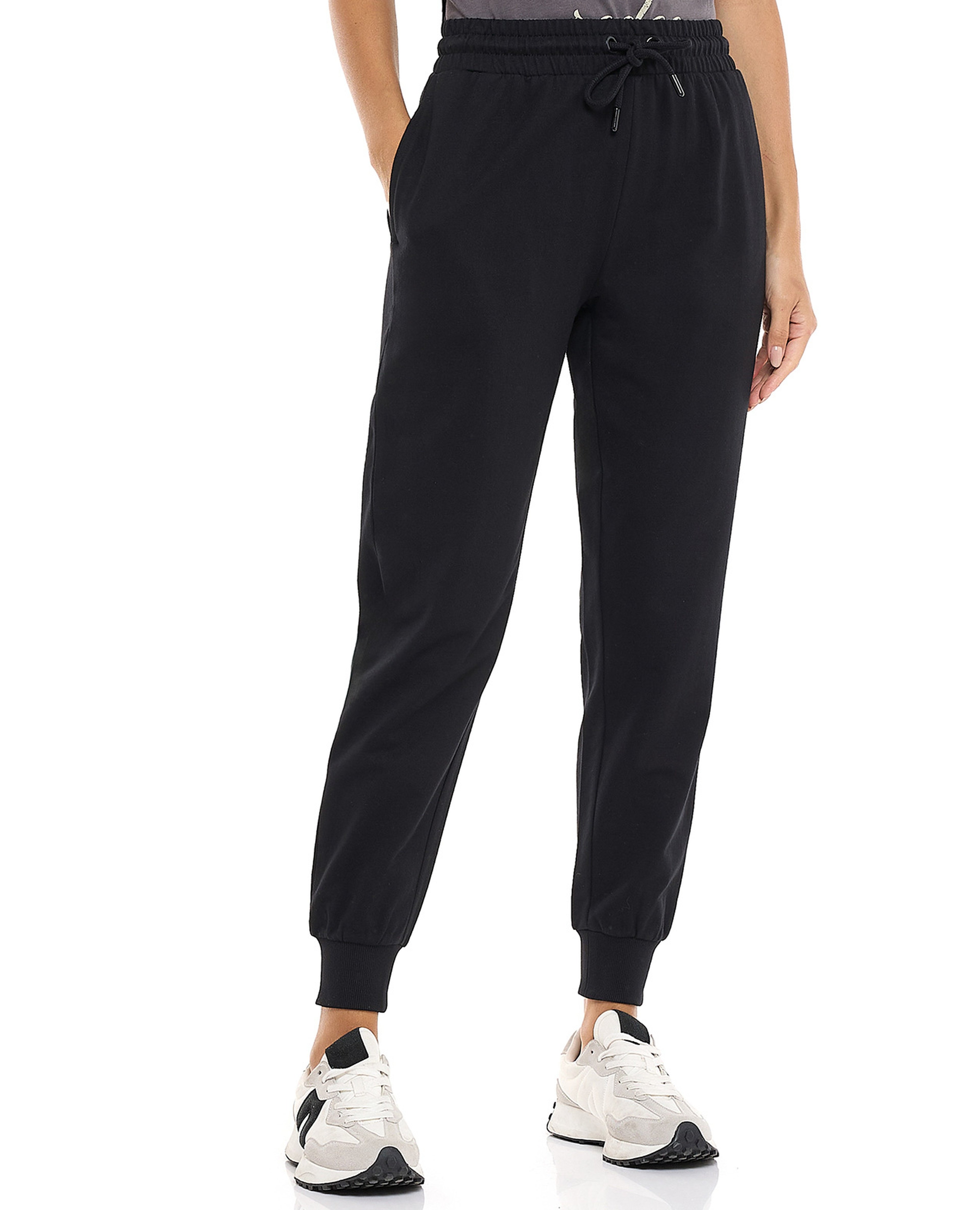 Solid Joggers with Drawstring Waist