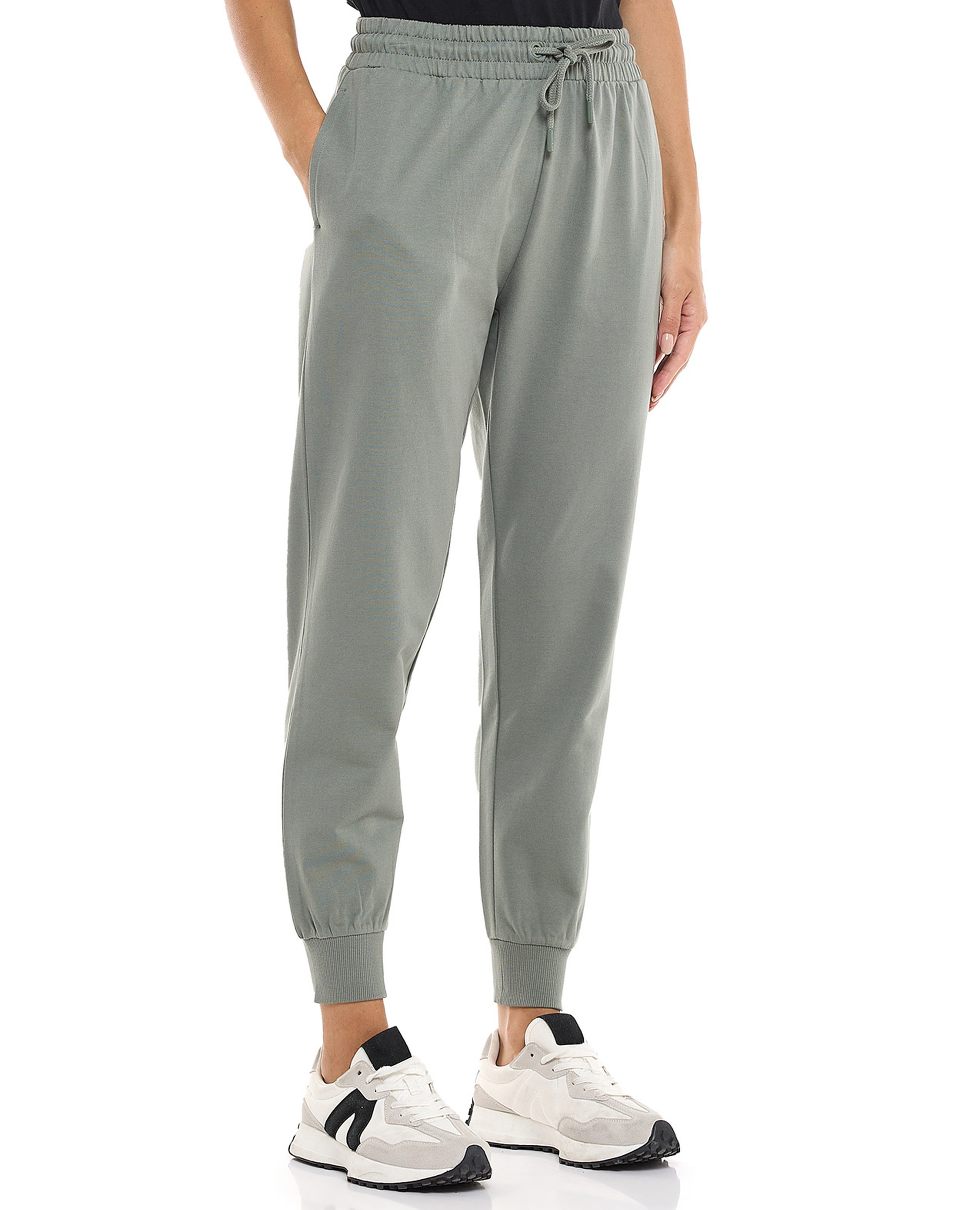 Solid Joggers with Drawstring Waist