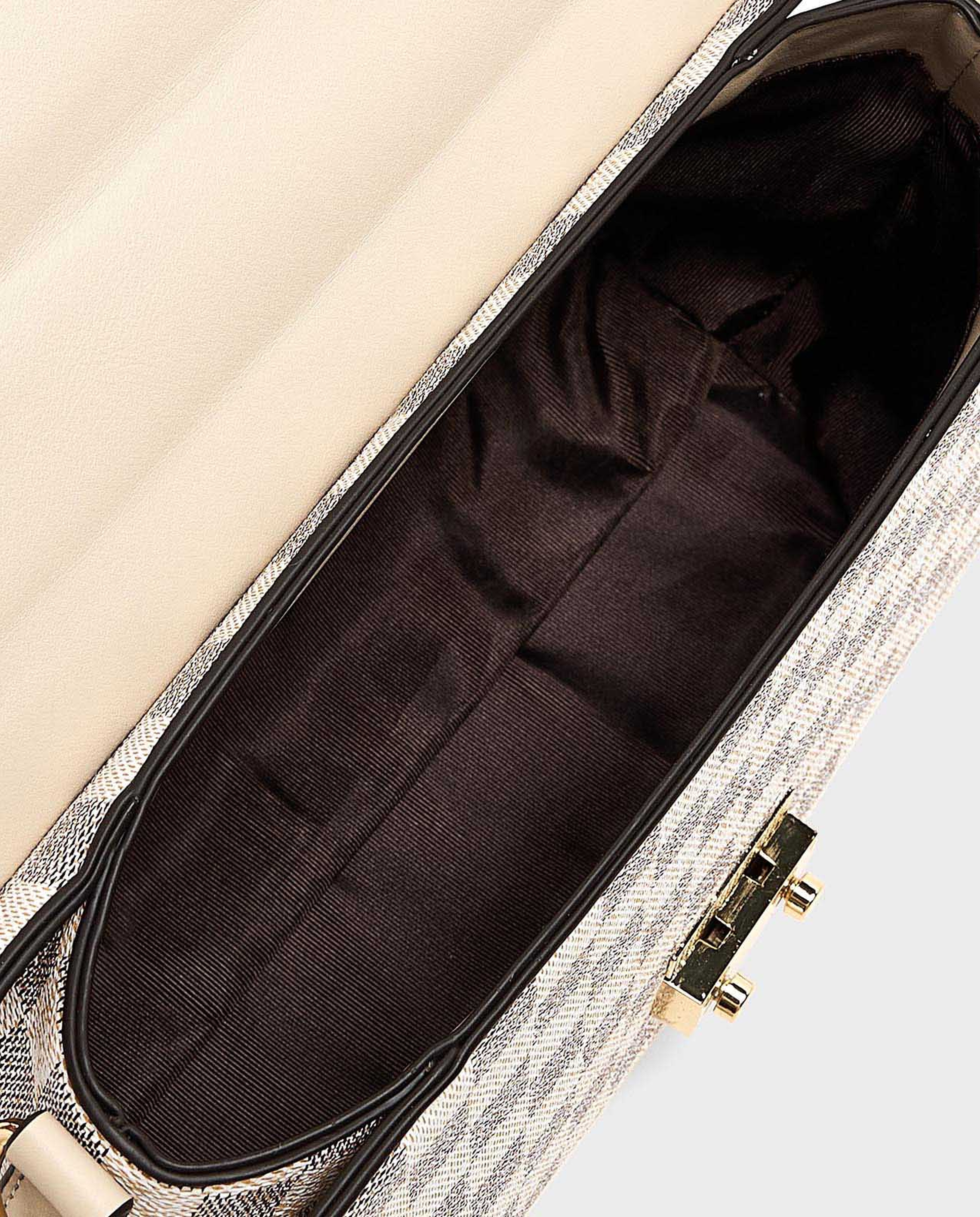 Checkered Top Handle Bag