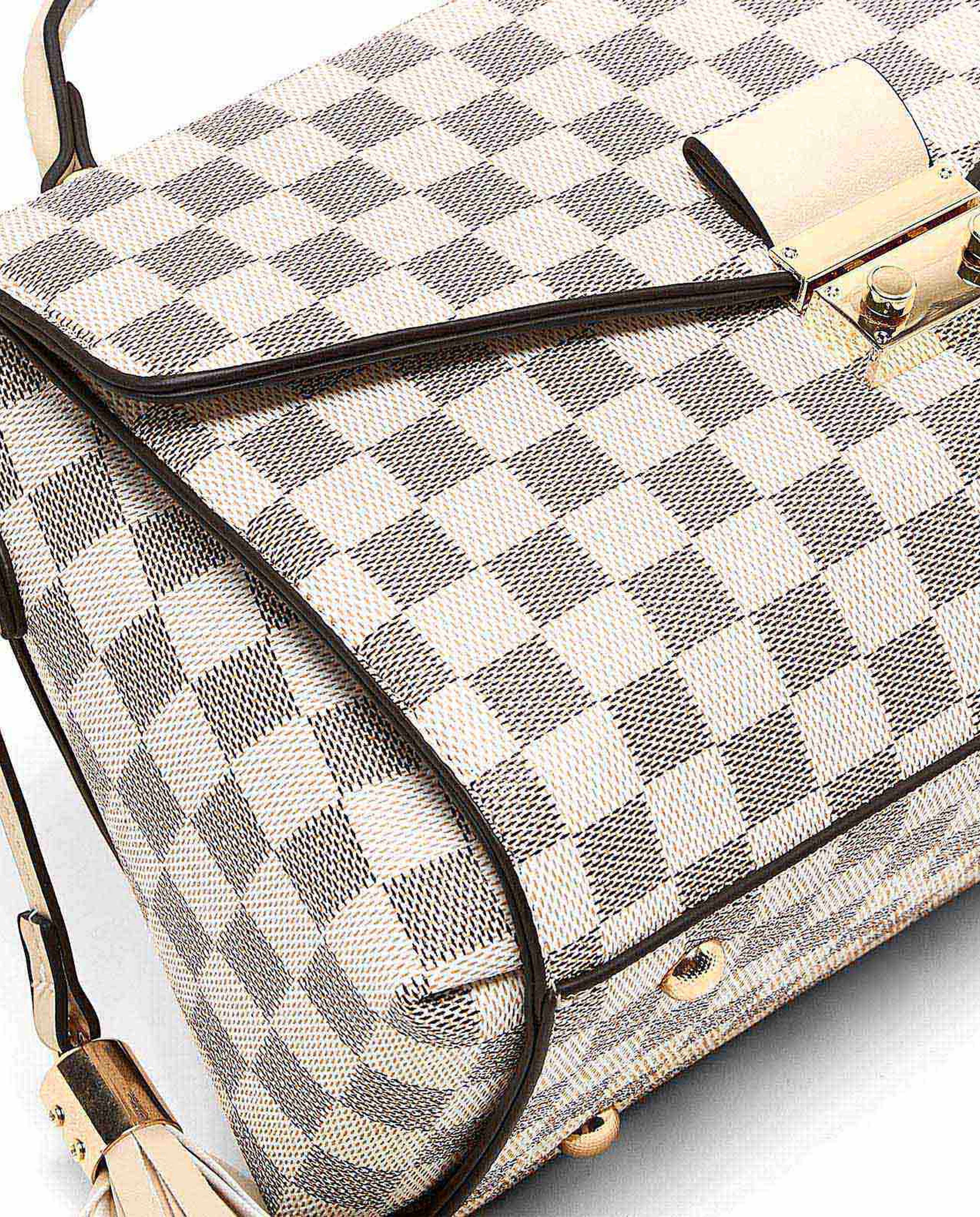 Checkered Top Handle Bag