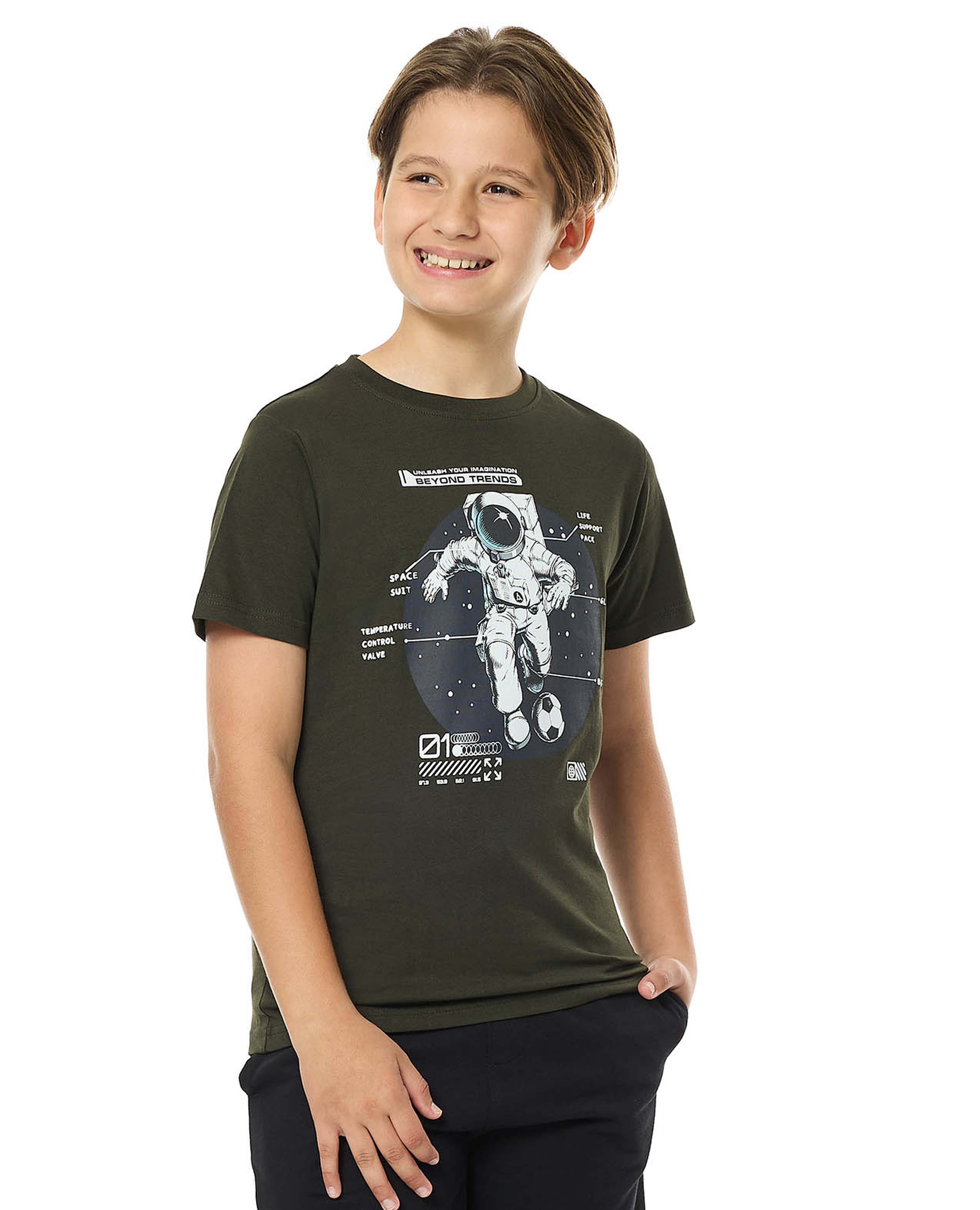 Printed T-Shirt with Crew Neck and Short Sleeves