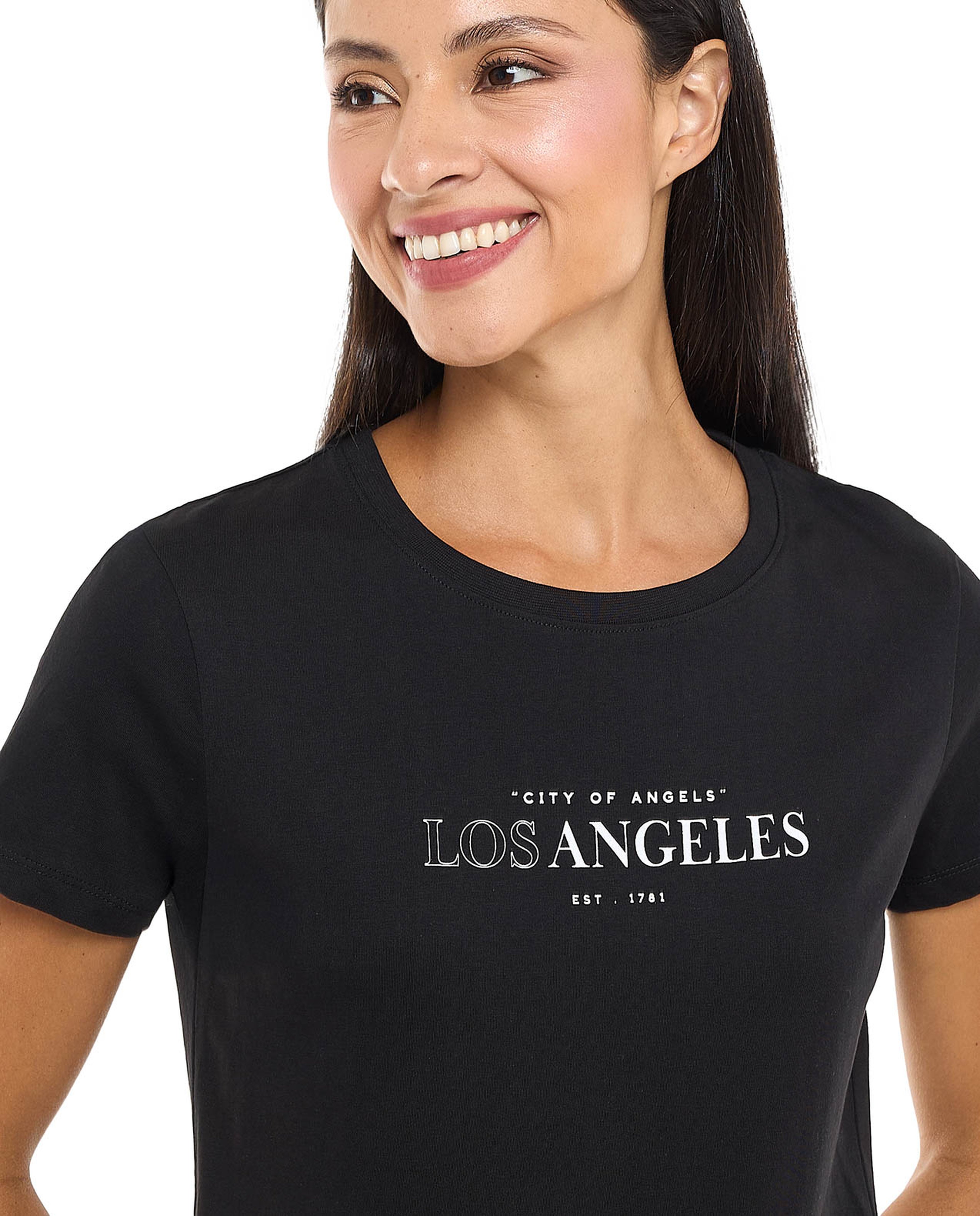 Printed T-Shirt with Crew Neck and Short Sleeves