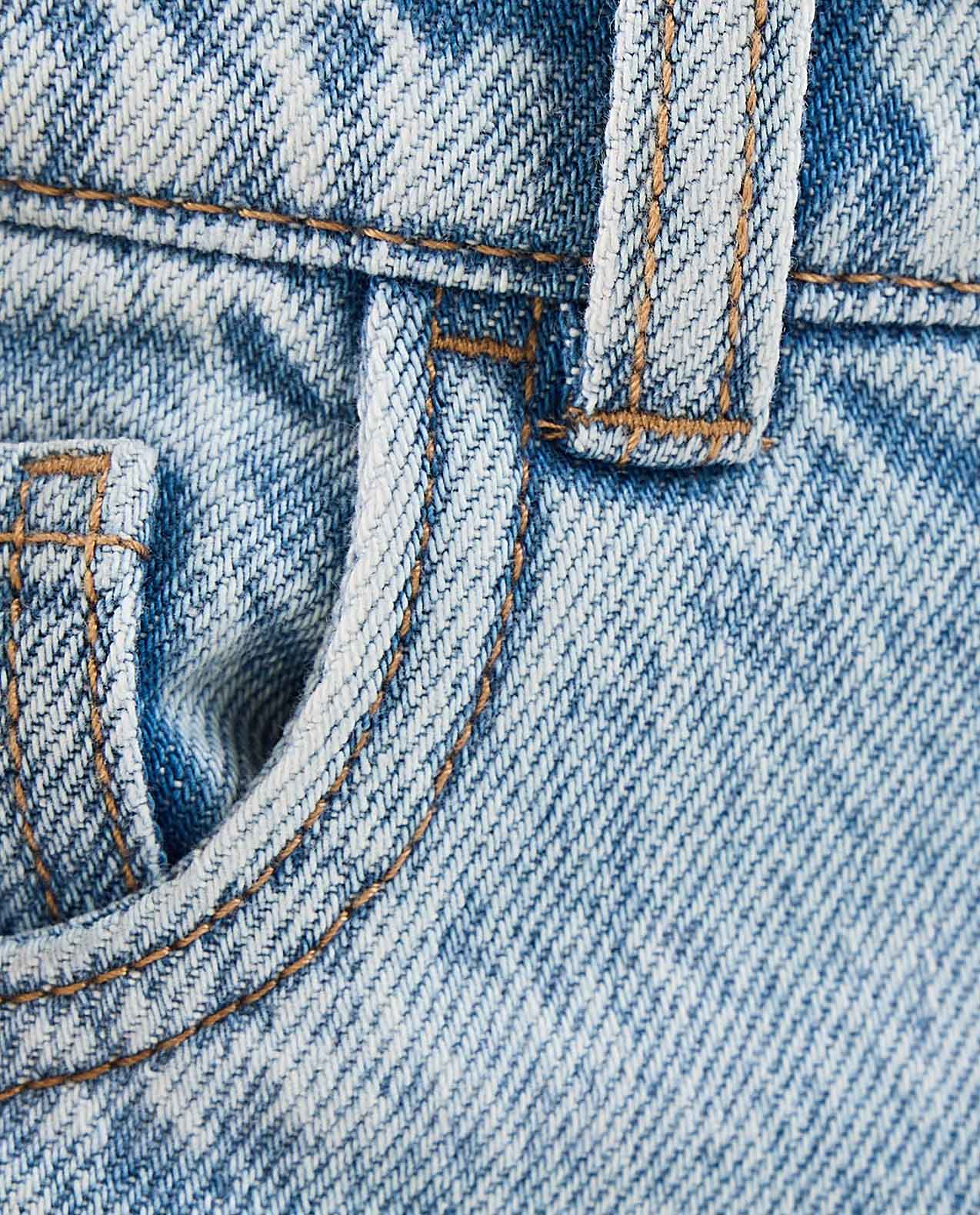 Washed Straight Fit Jeans with Button Closure