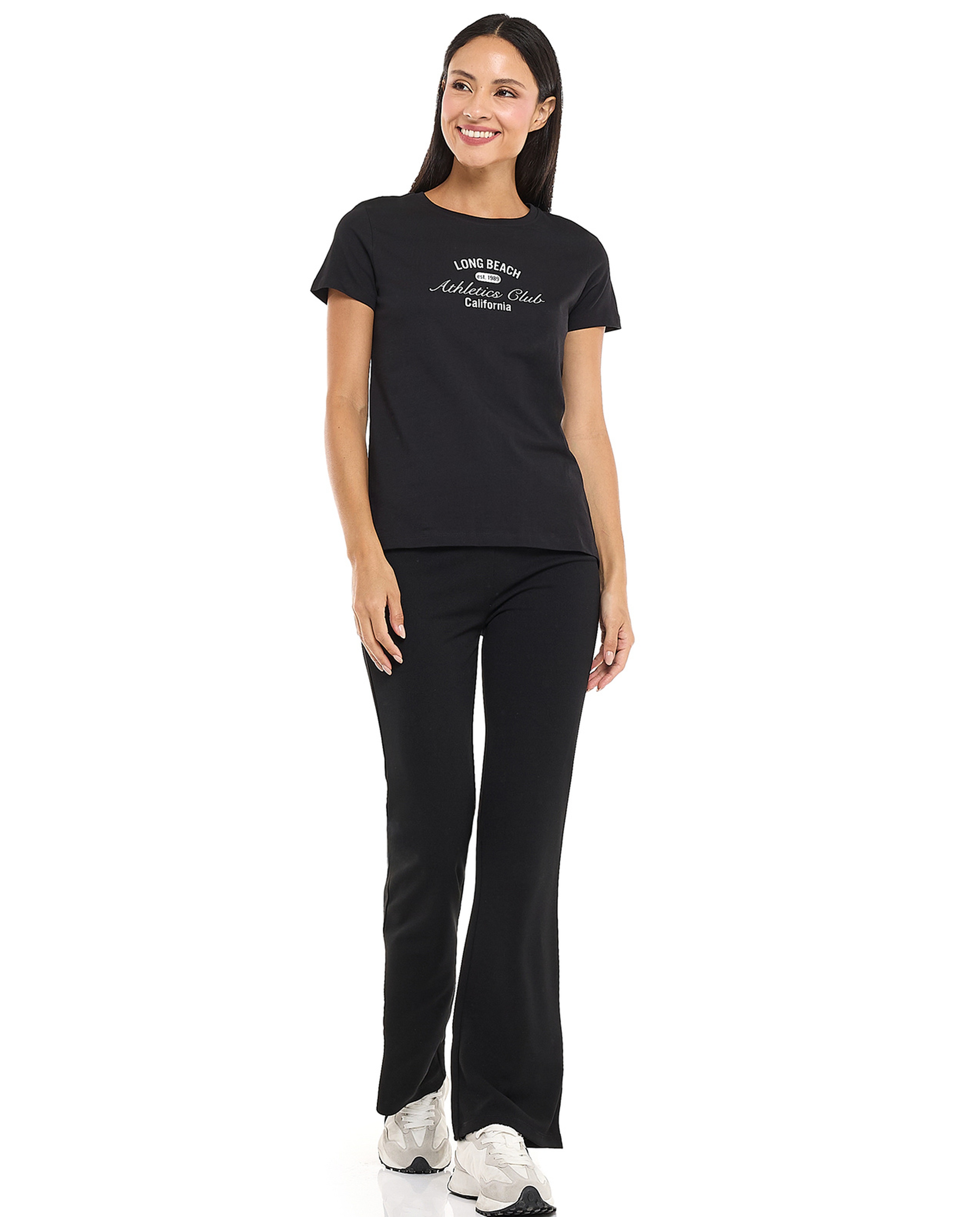 Printed T-Shirt with Crew Neck and Short Sleeves