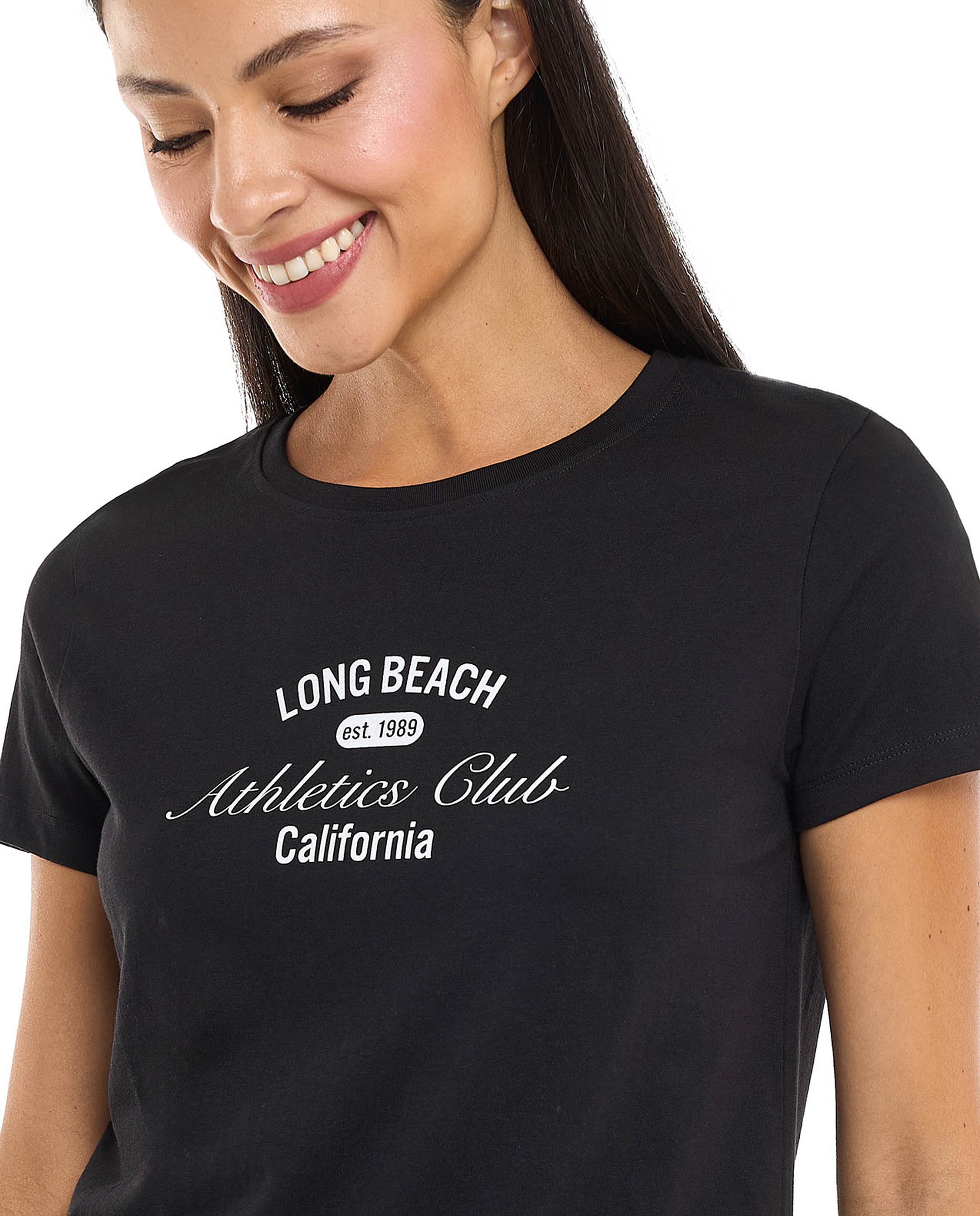 Printed T-Shirt with Crew Neck and Short Sleeves