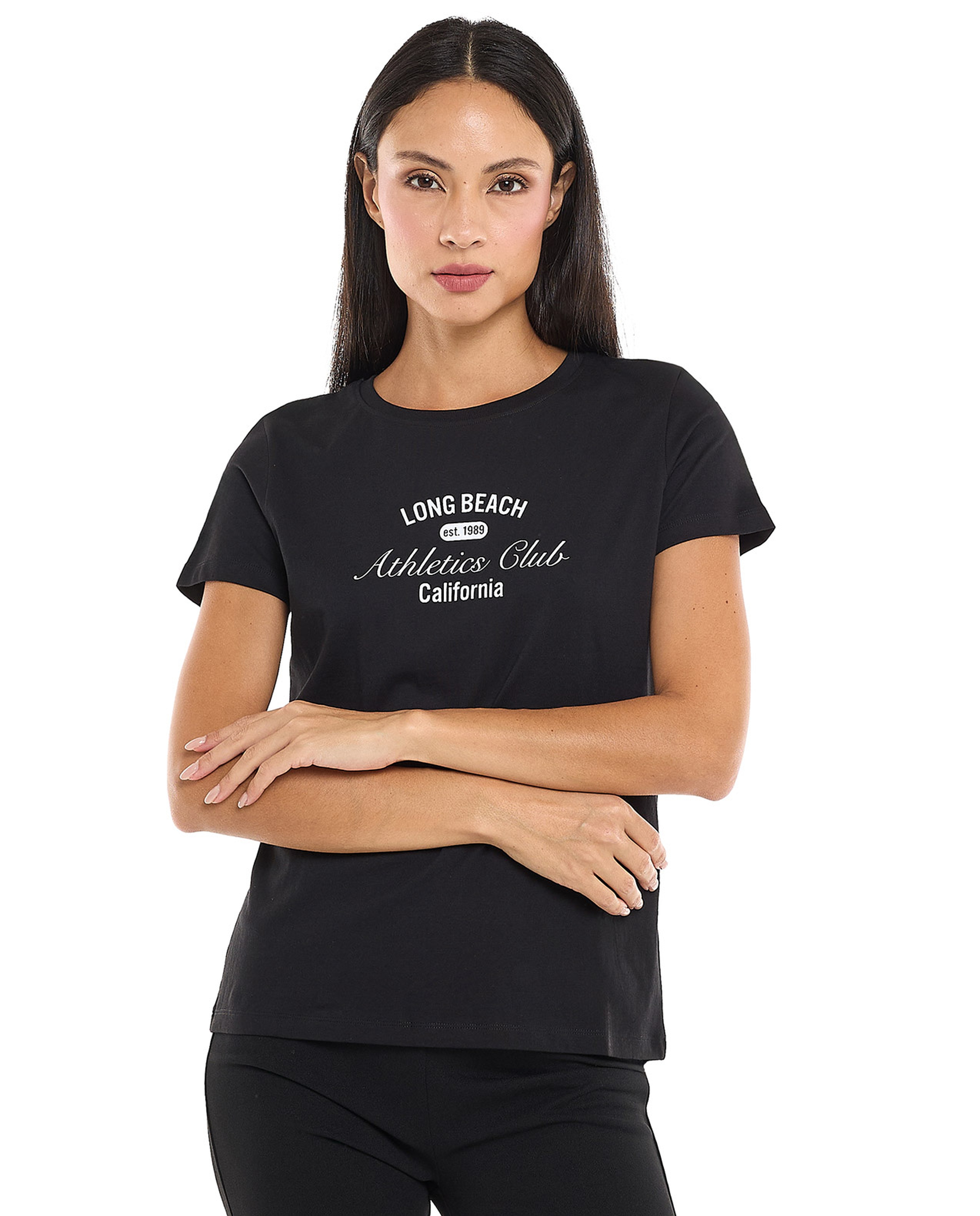 Printed T-Shirt with Crew Neck and Short Sleeves