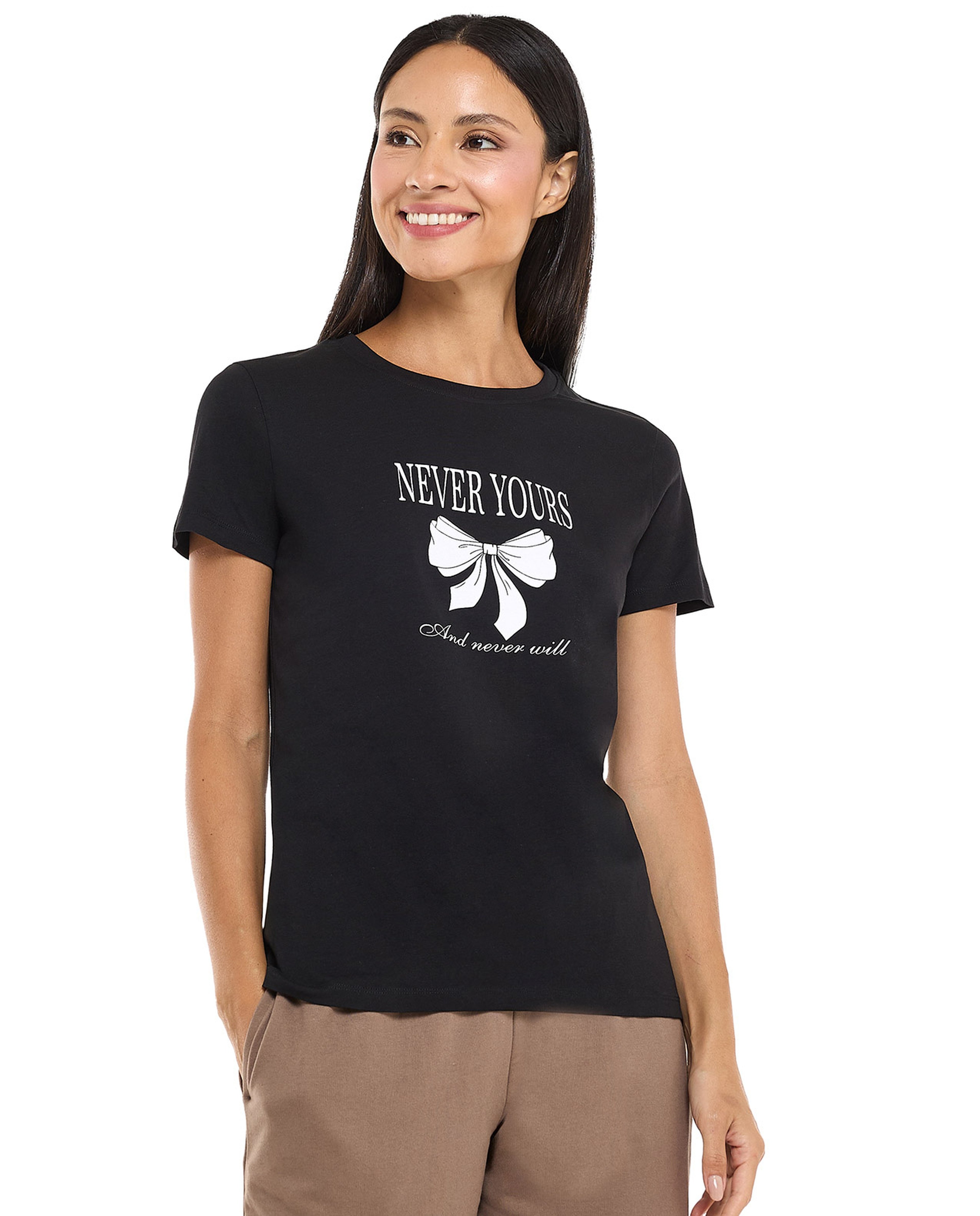 Printed T-Shirt with Crew Neck and Short Sleeves