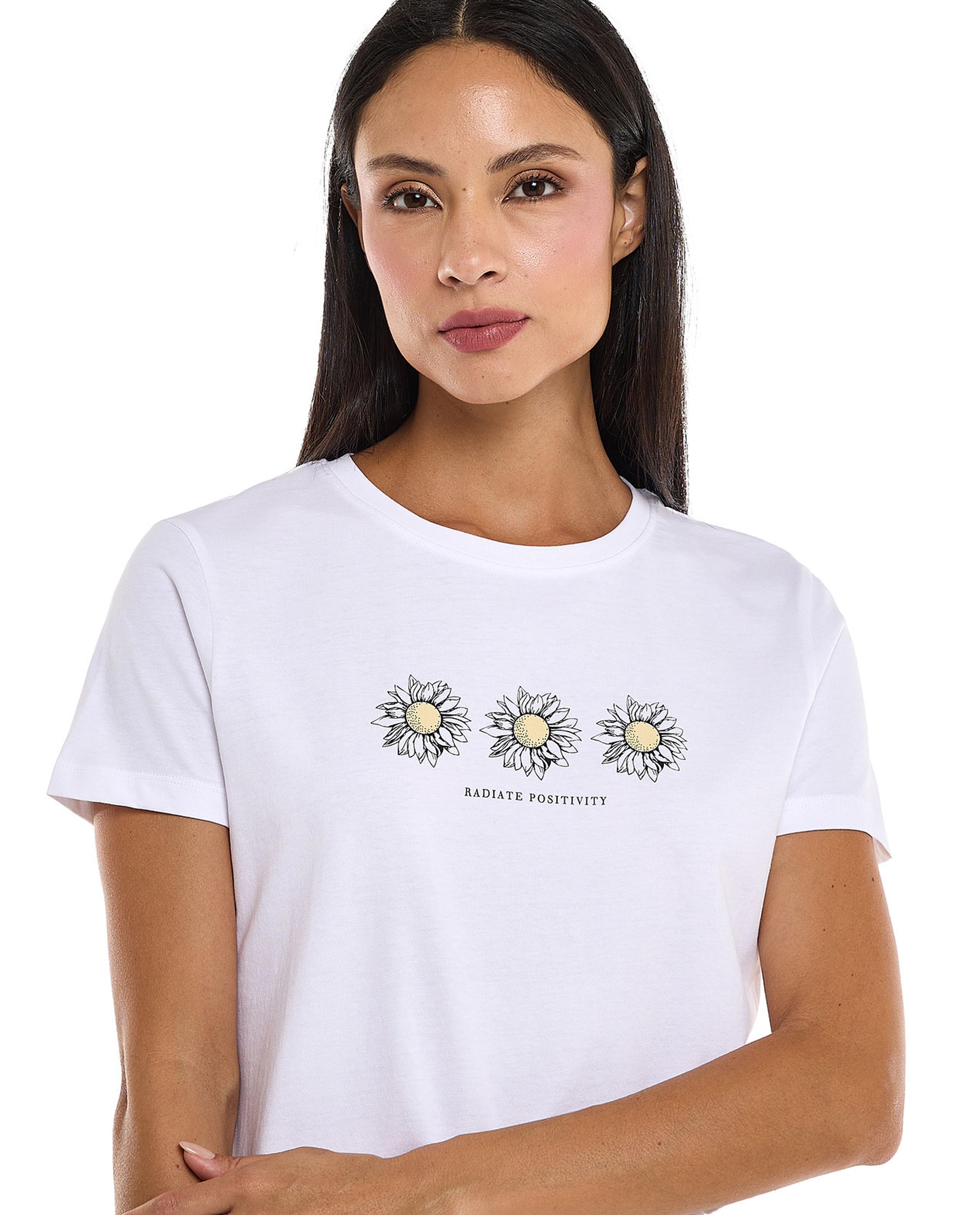 Printed T-Shirt with Crew Neck and Short Sleeves