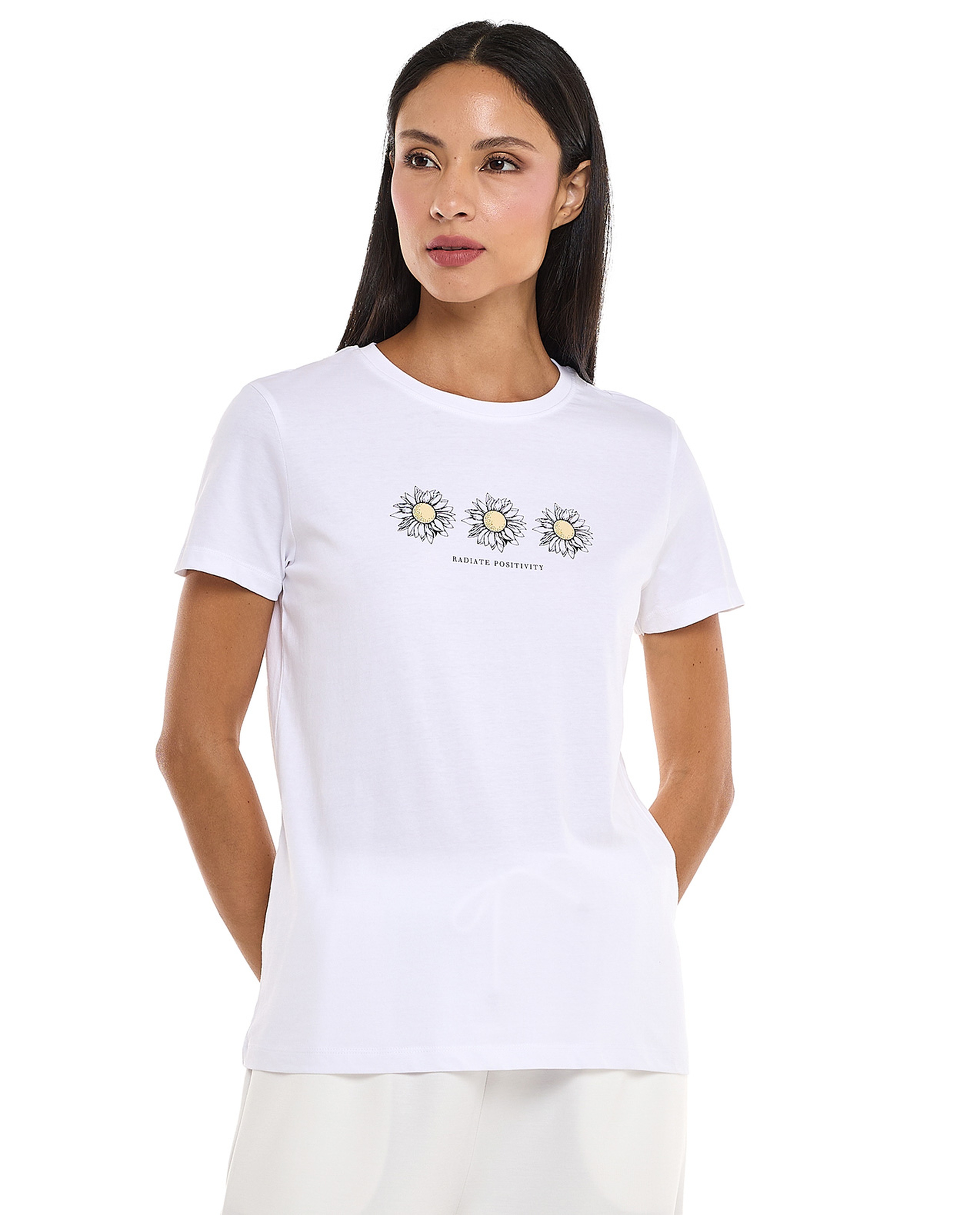 Printed T-Shirt with Crew Neck and Short Sleeves