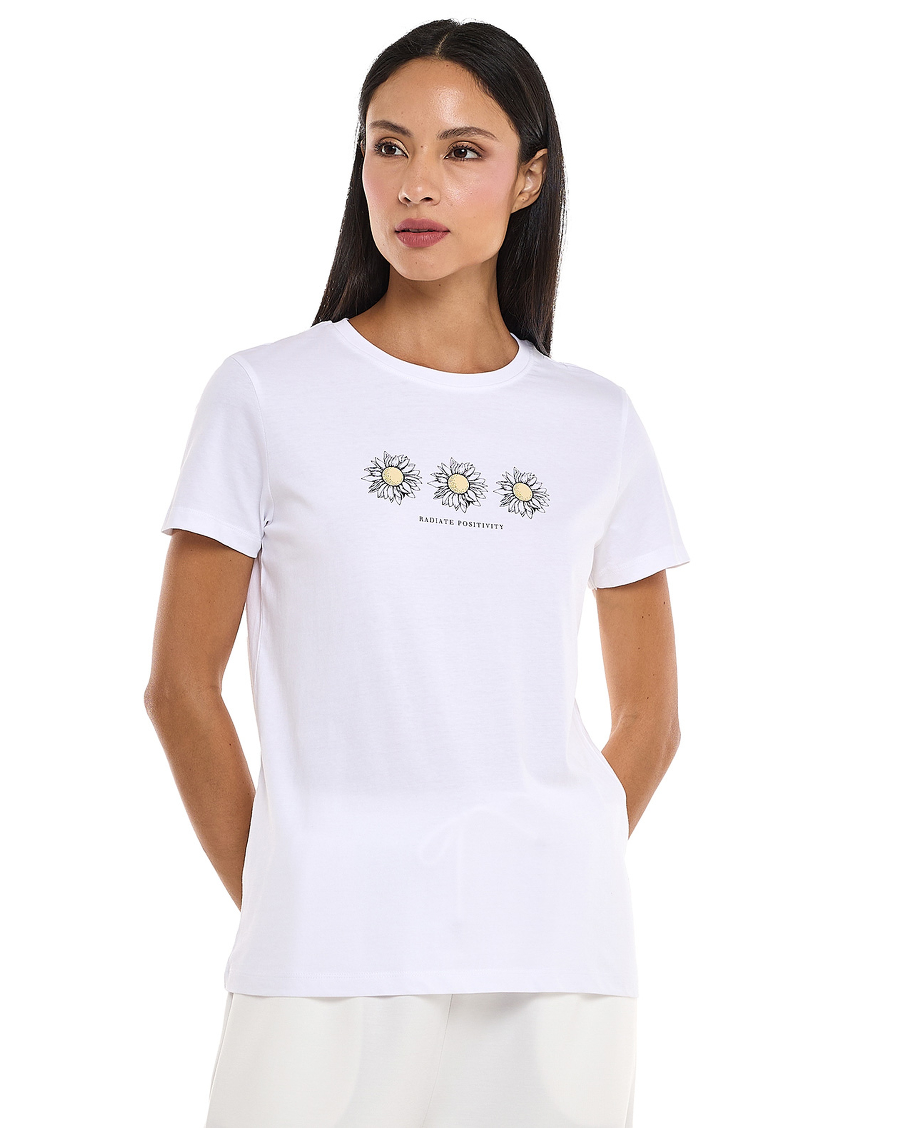 Printed T-Shirt with Crew Neck and Short Sleeves