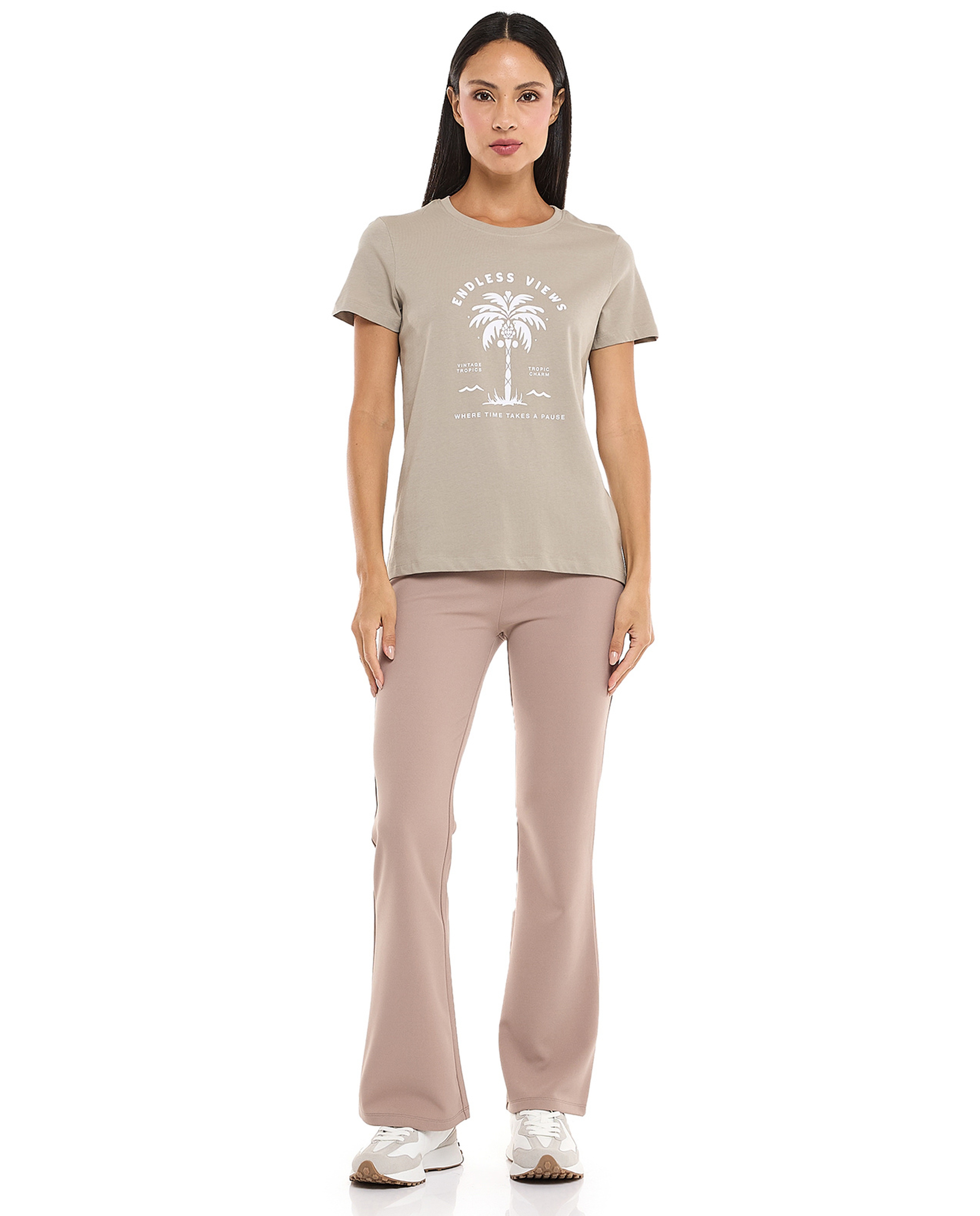 Printed T-Shirt with Crew Neck and Short Sleeves