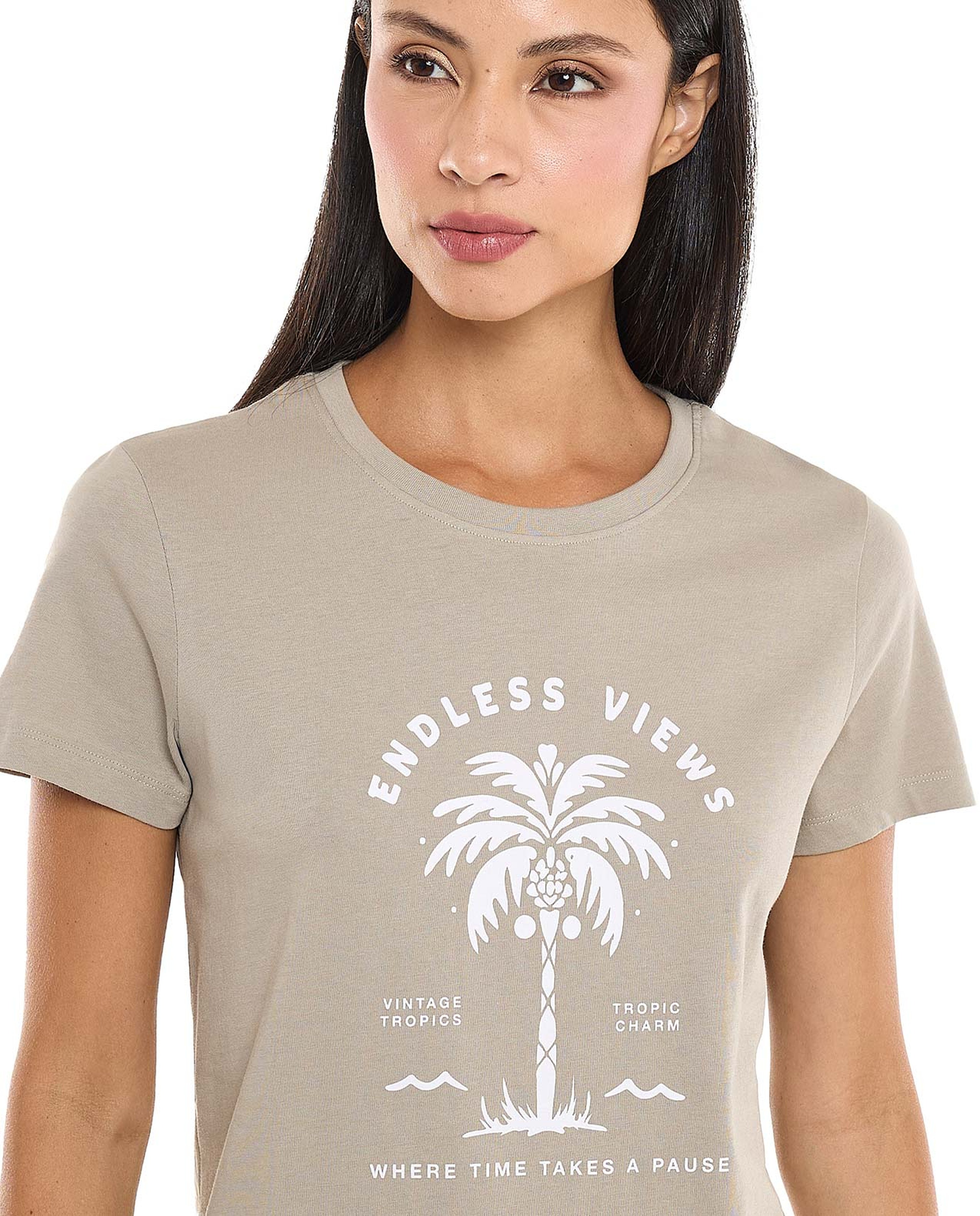 Printed T-Shirt with Crew Neck and Short Sleeves