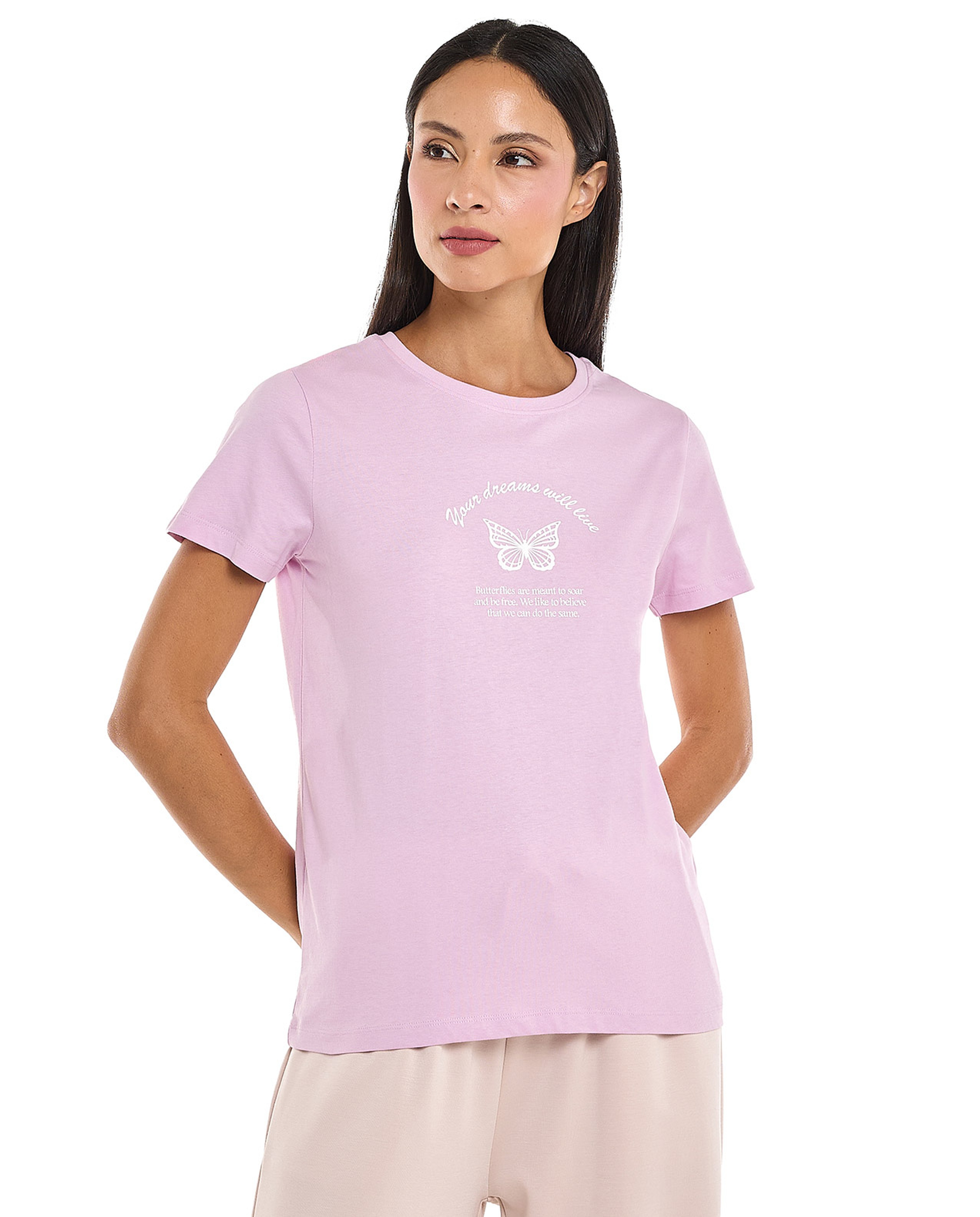 Printed T-Shirt with Crew Neck and Short Sleeves