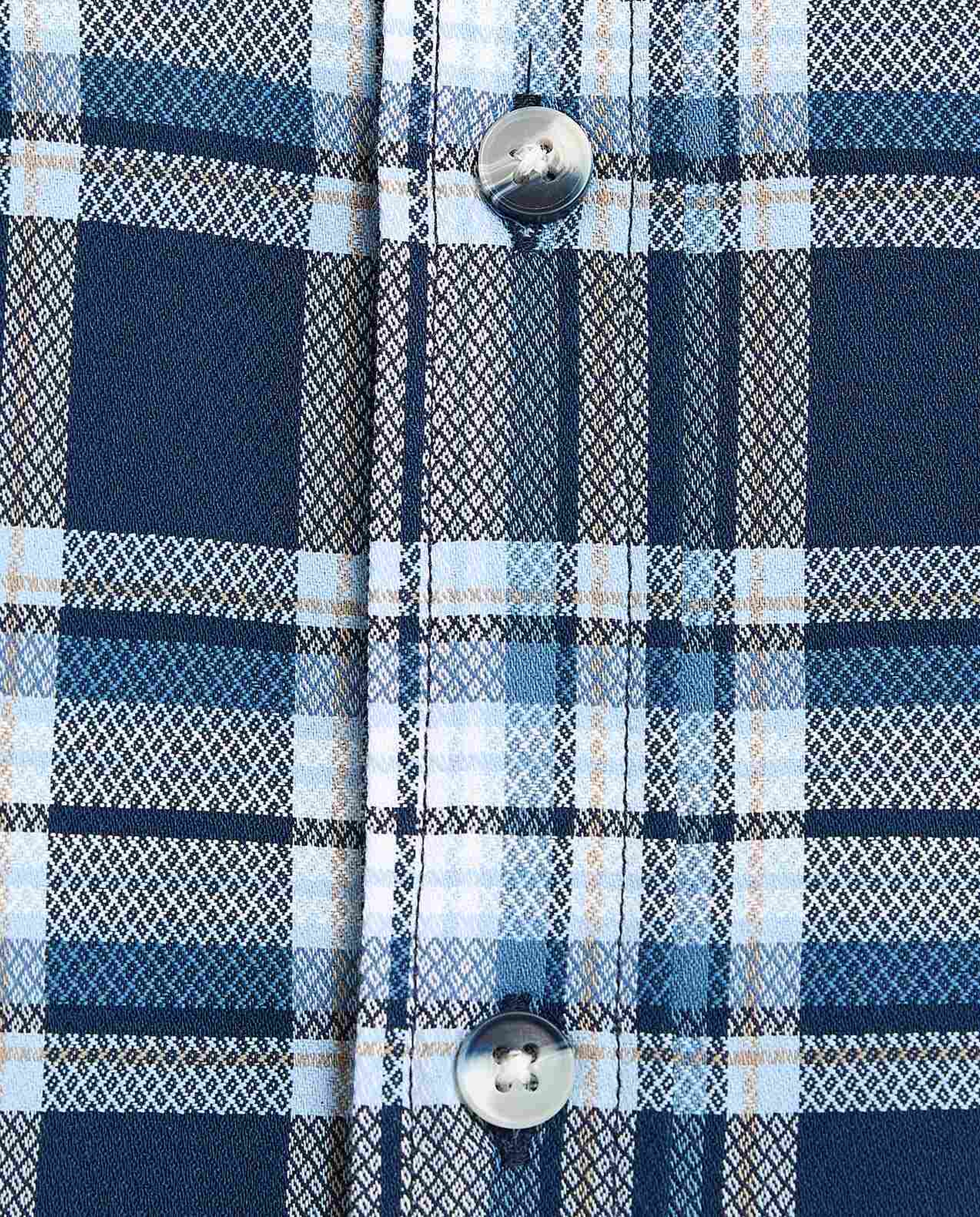 Plaid Shirt with Button-Down Collar and Long Sleeves