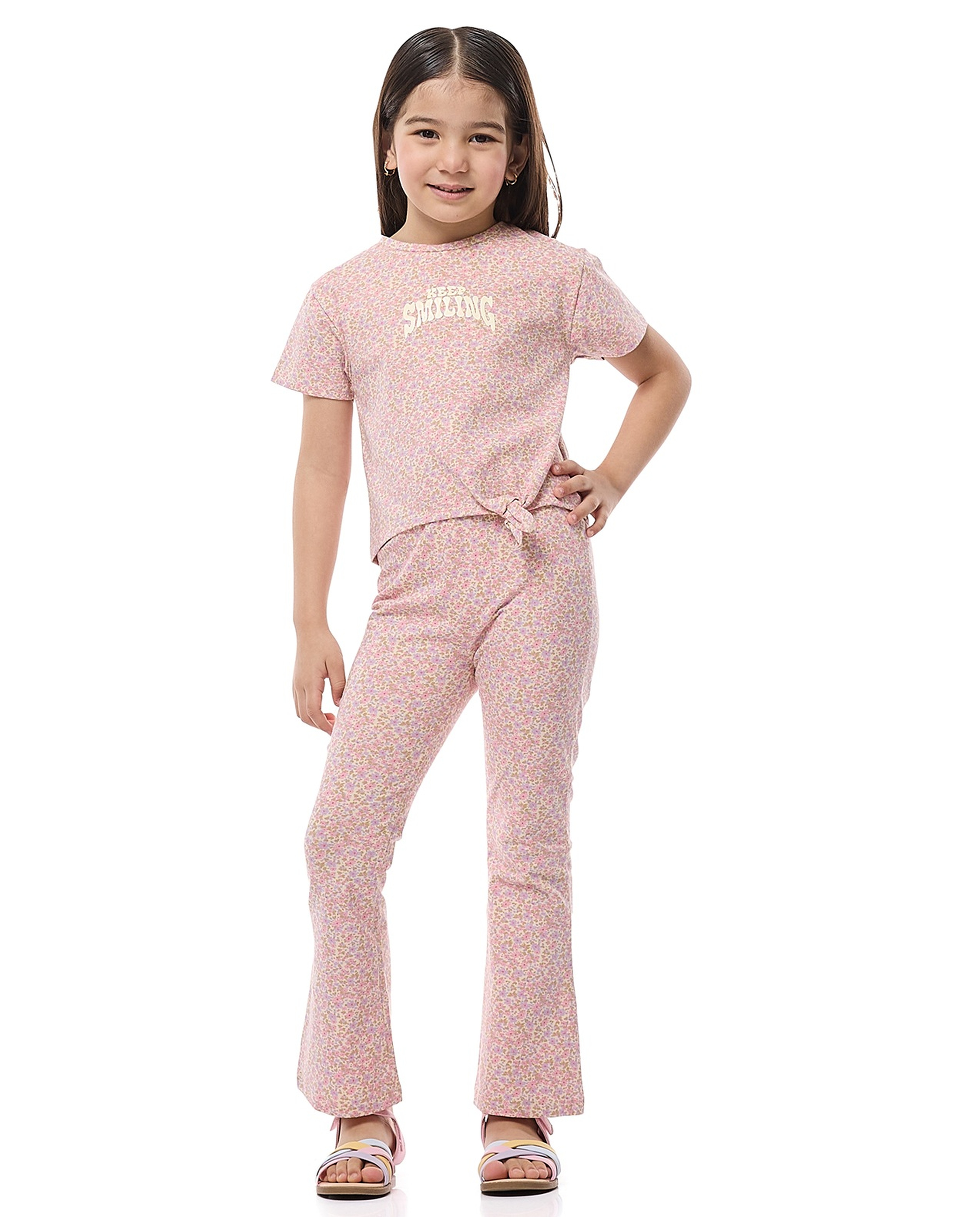 Printed T-Shirt with Crew Neck and Short Sleeves