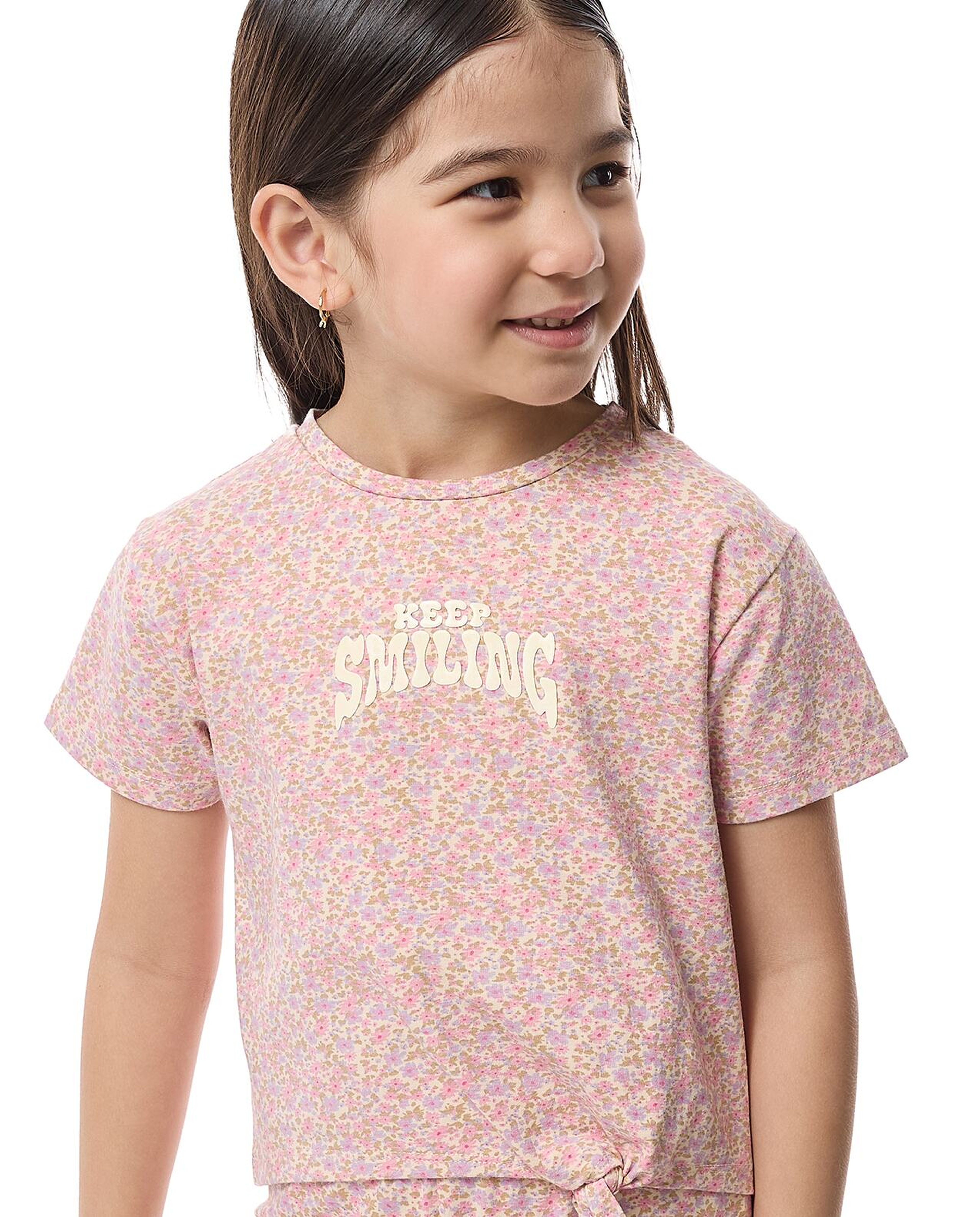 Printed T-Shirt with Crew Neck and Short Sleeves