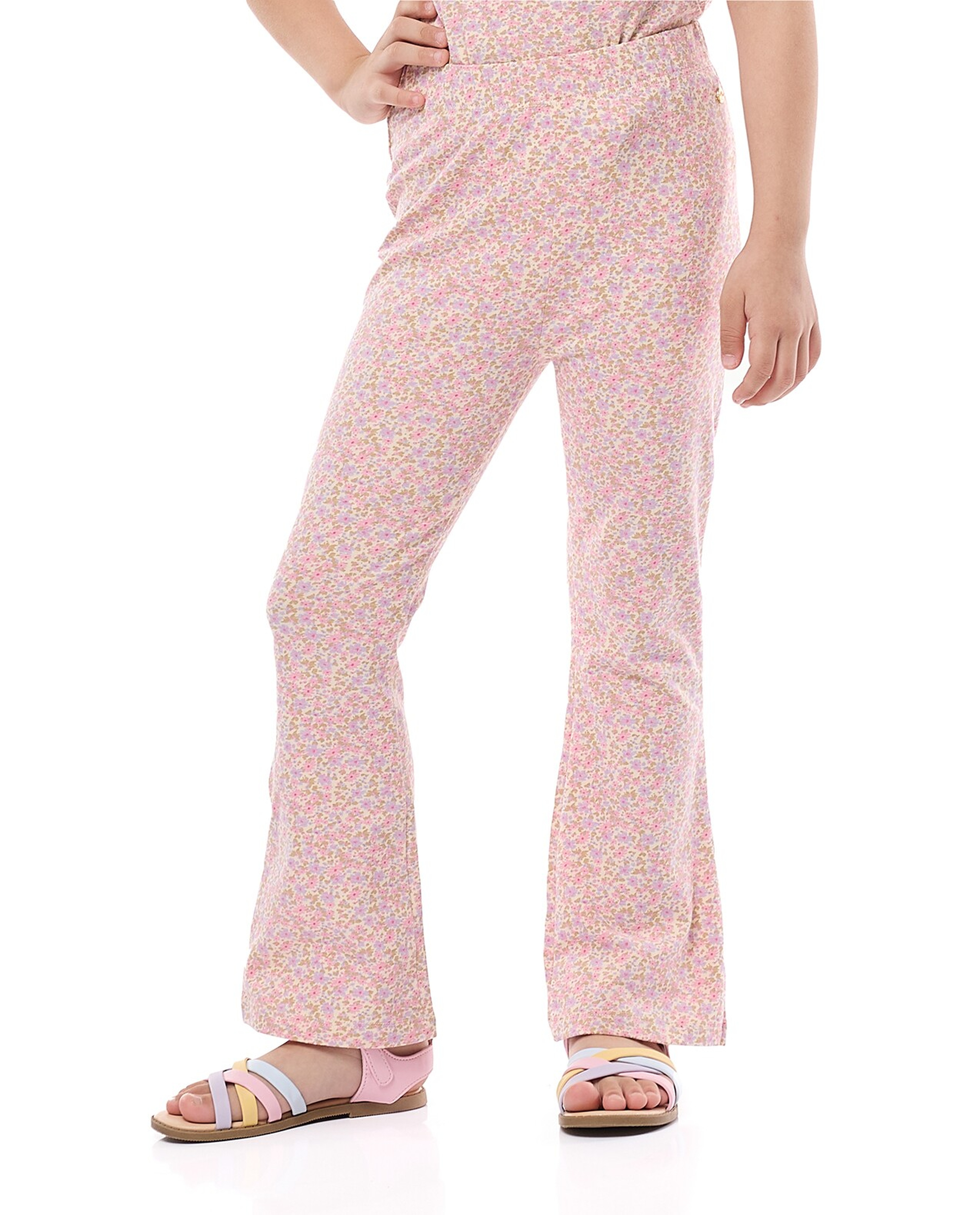 Printed Flared Pants with Elastic Waist