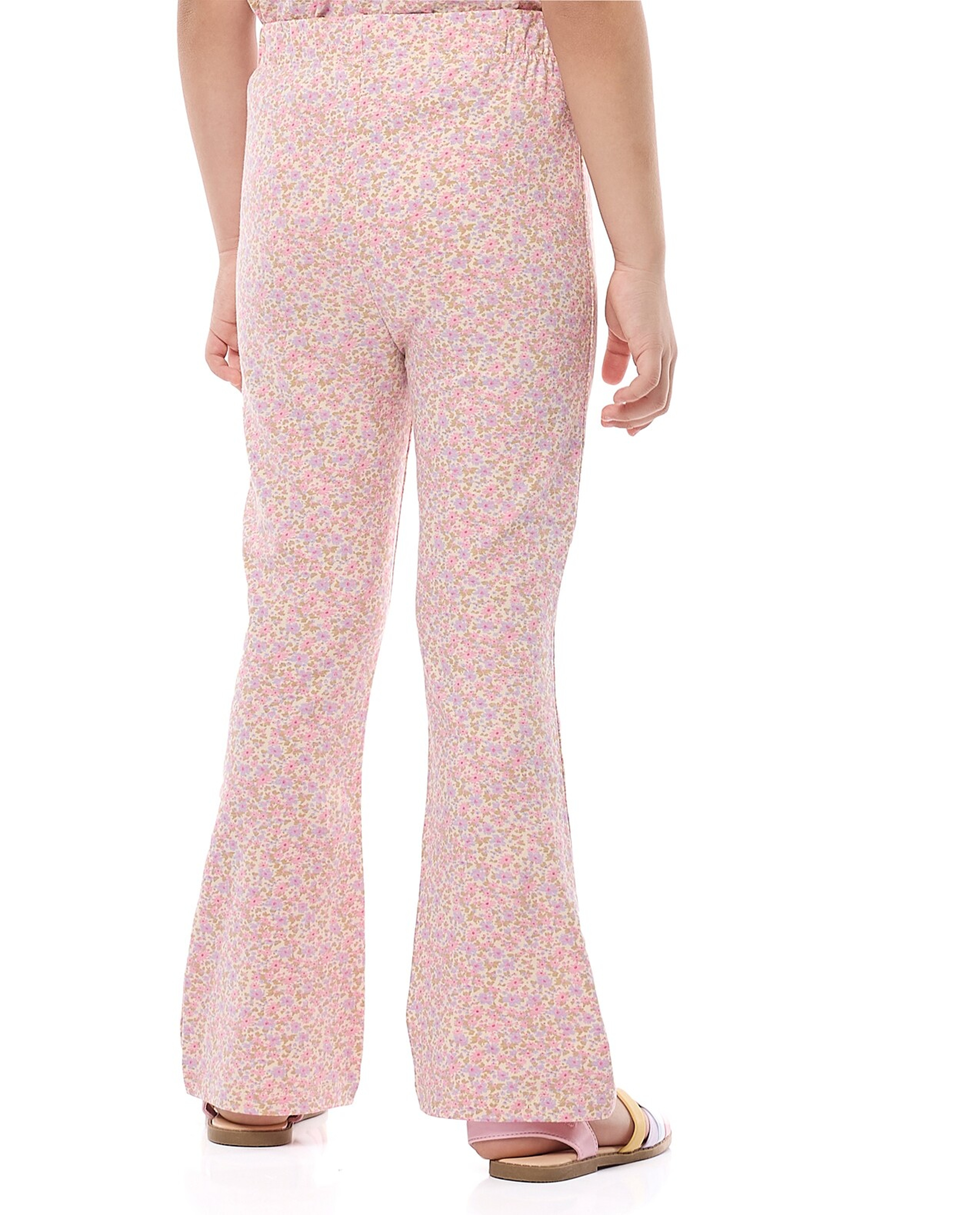 Printed Flared Pants with Elastic Waist