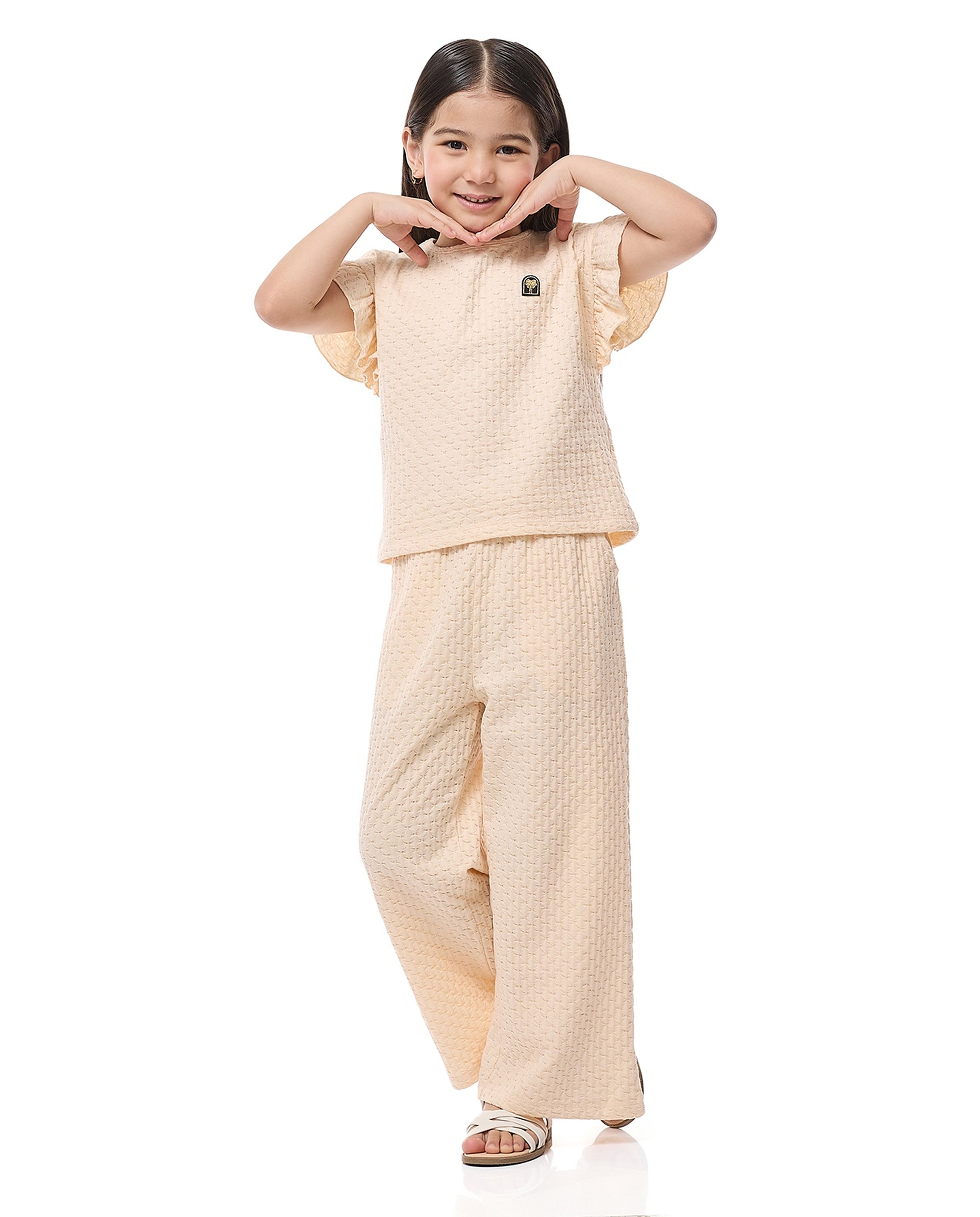 Textured Top and Pants Set