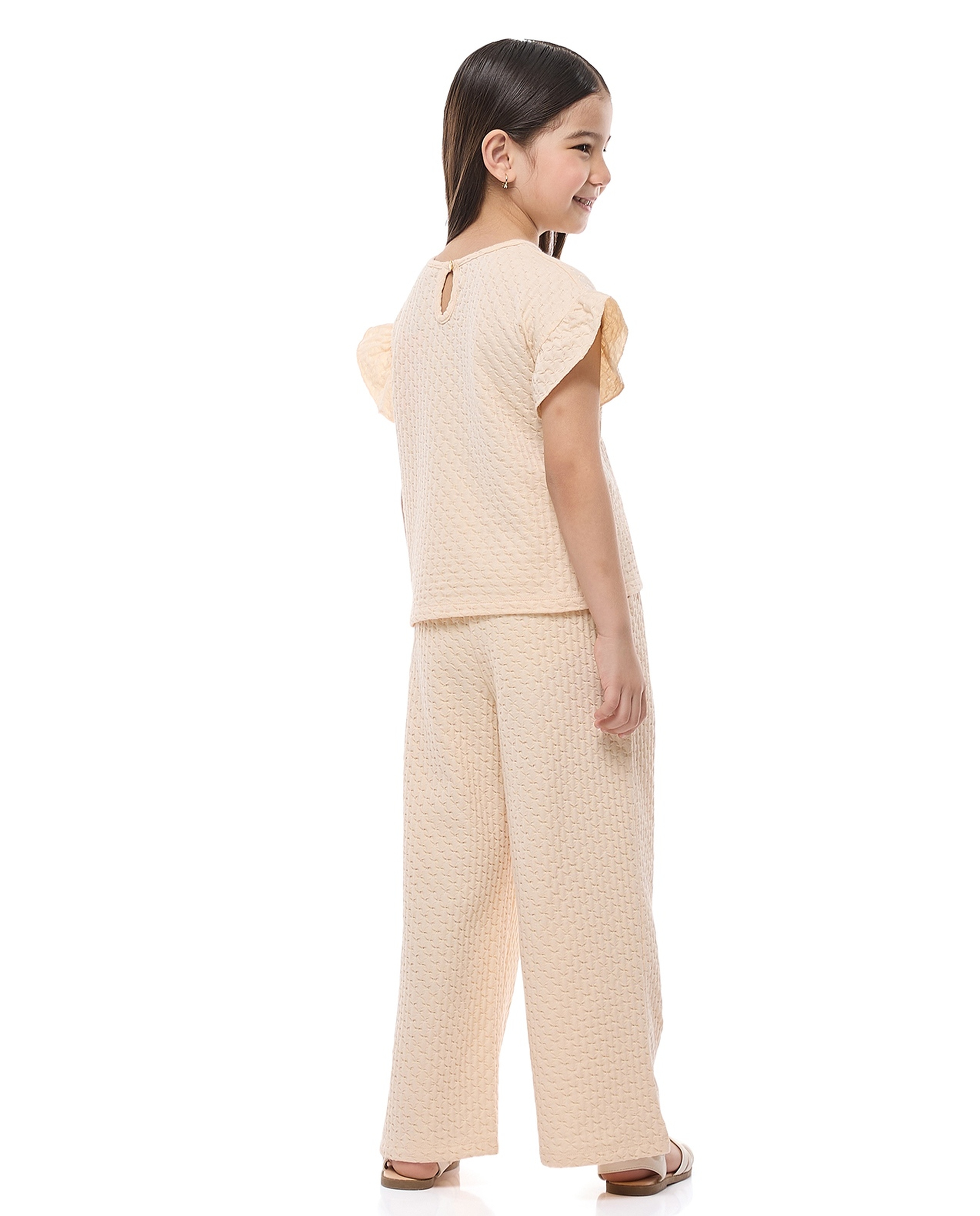 Textured Top and Pants Set