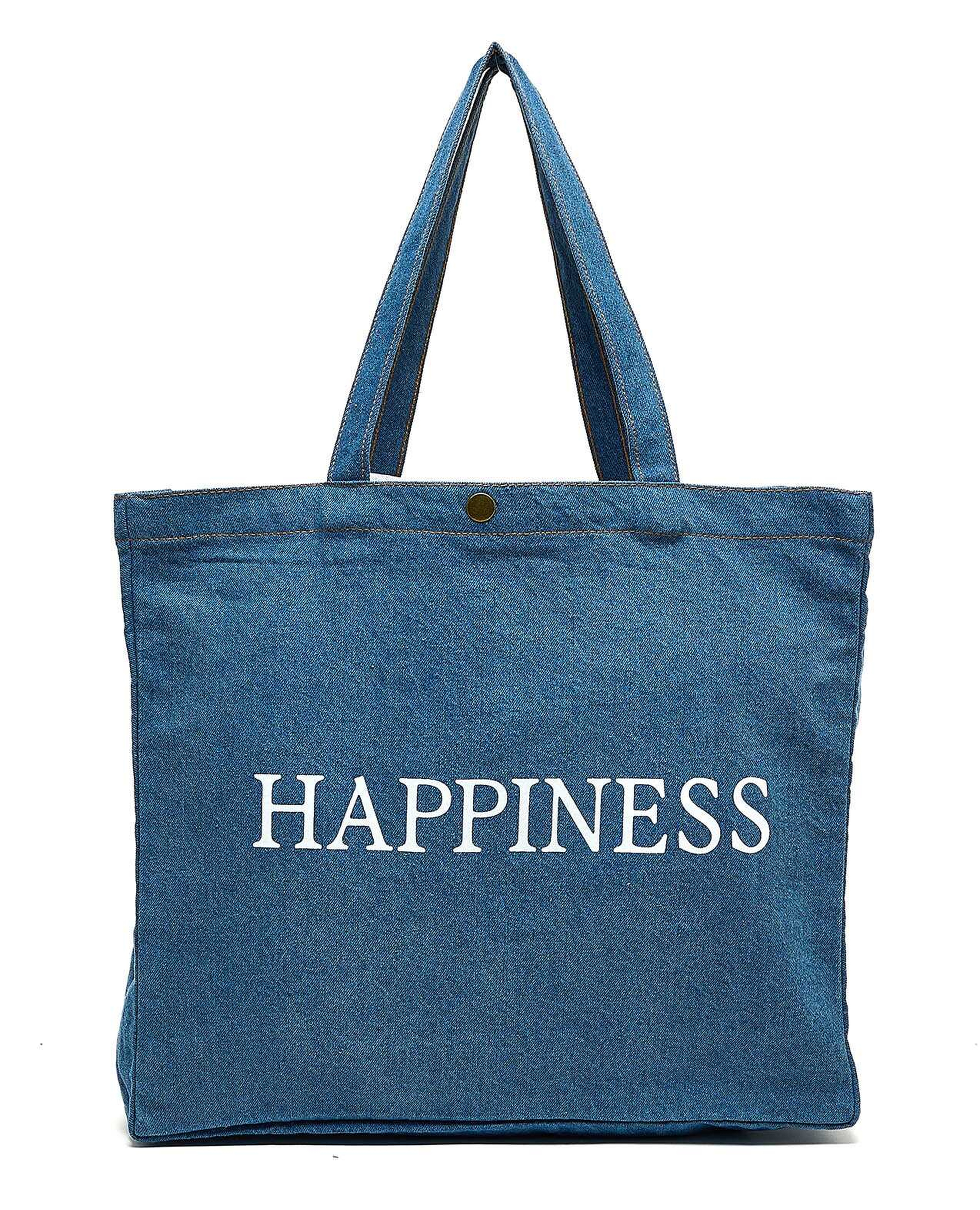 Printed Denim Shoulder Bag