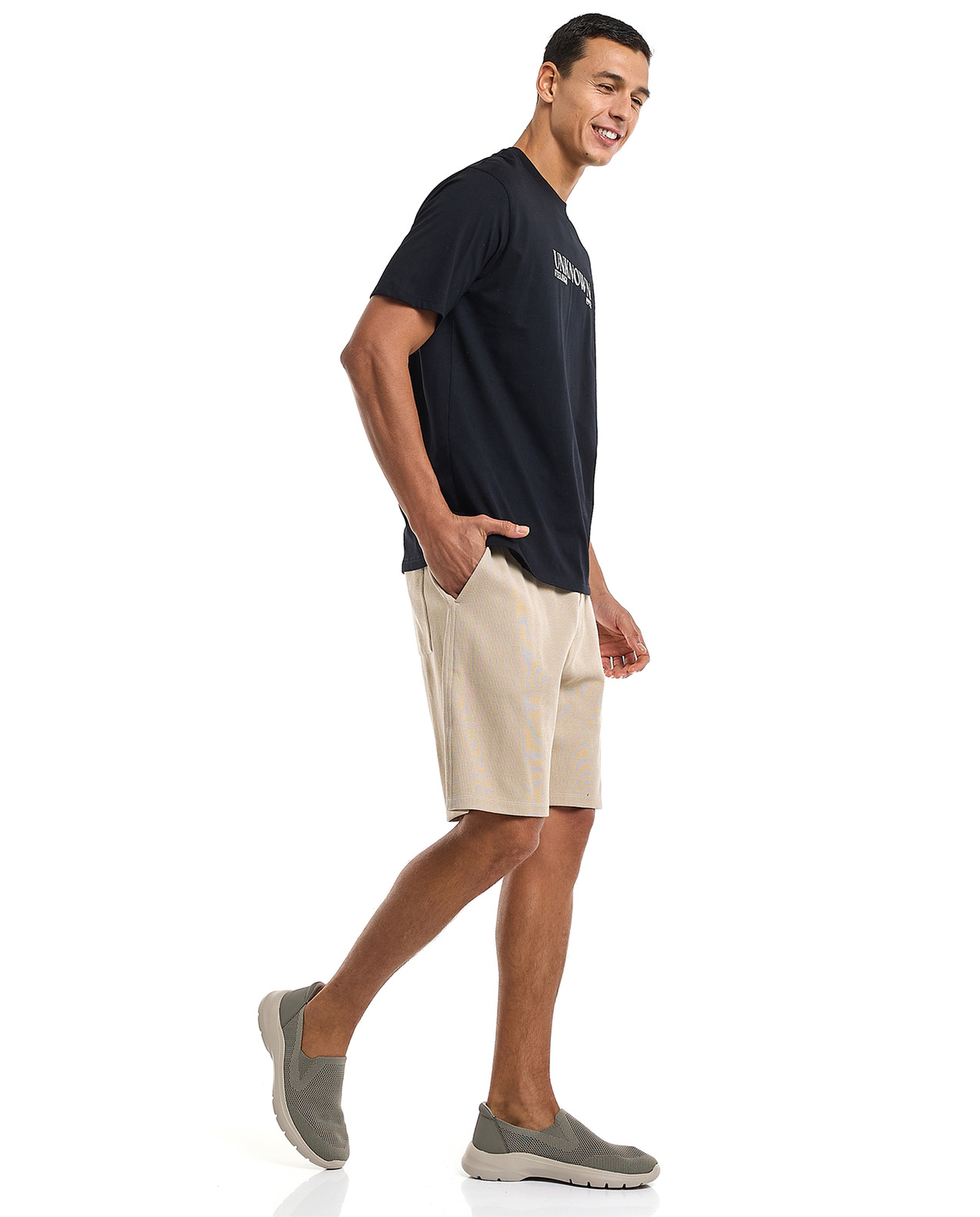 Knitted Shorts with Drawstring Waist