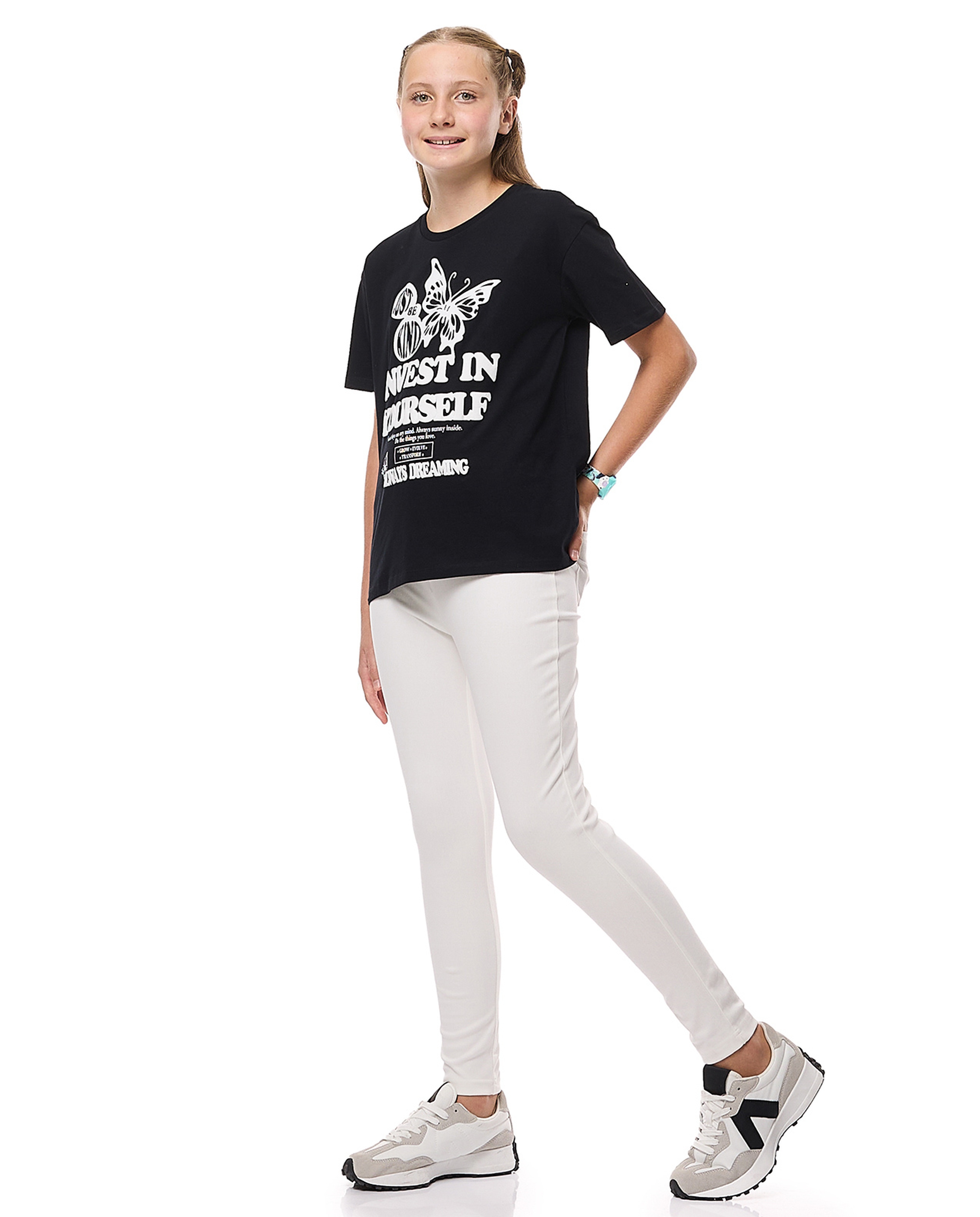 Solid Skinny Fit Jeggings with Elastic Waist