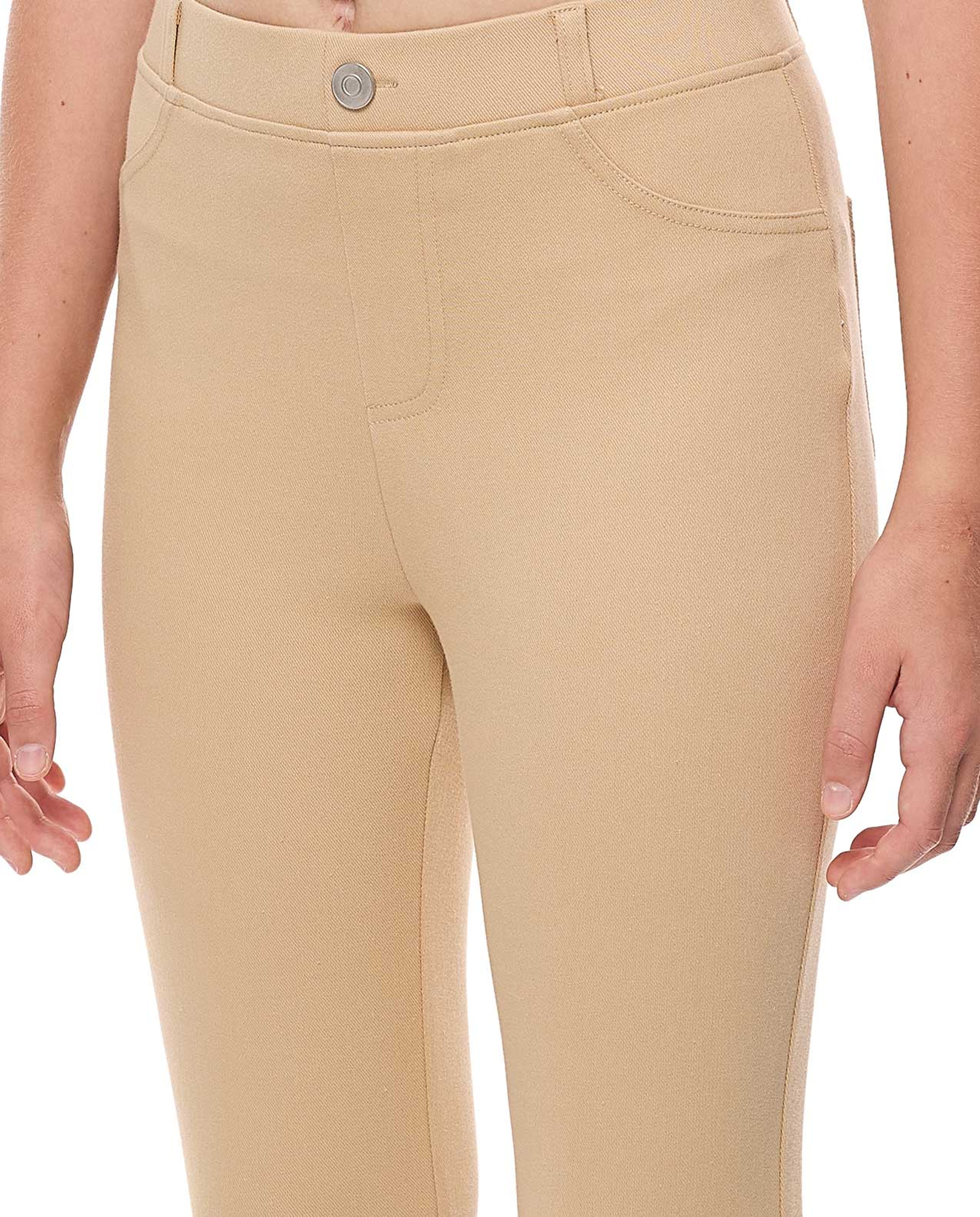 Solid Skinny Fit Jeggings with Elastic Waist