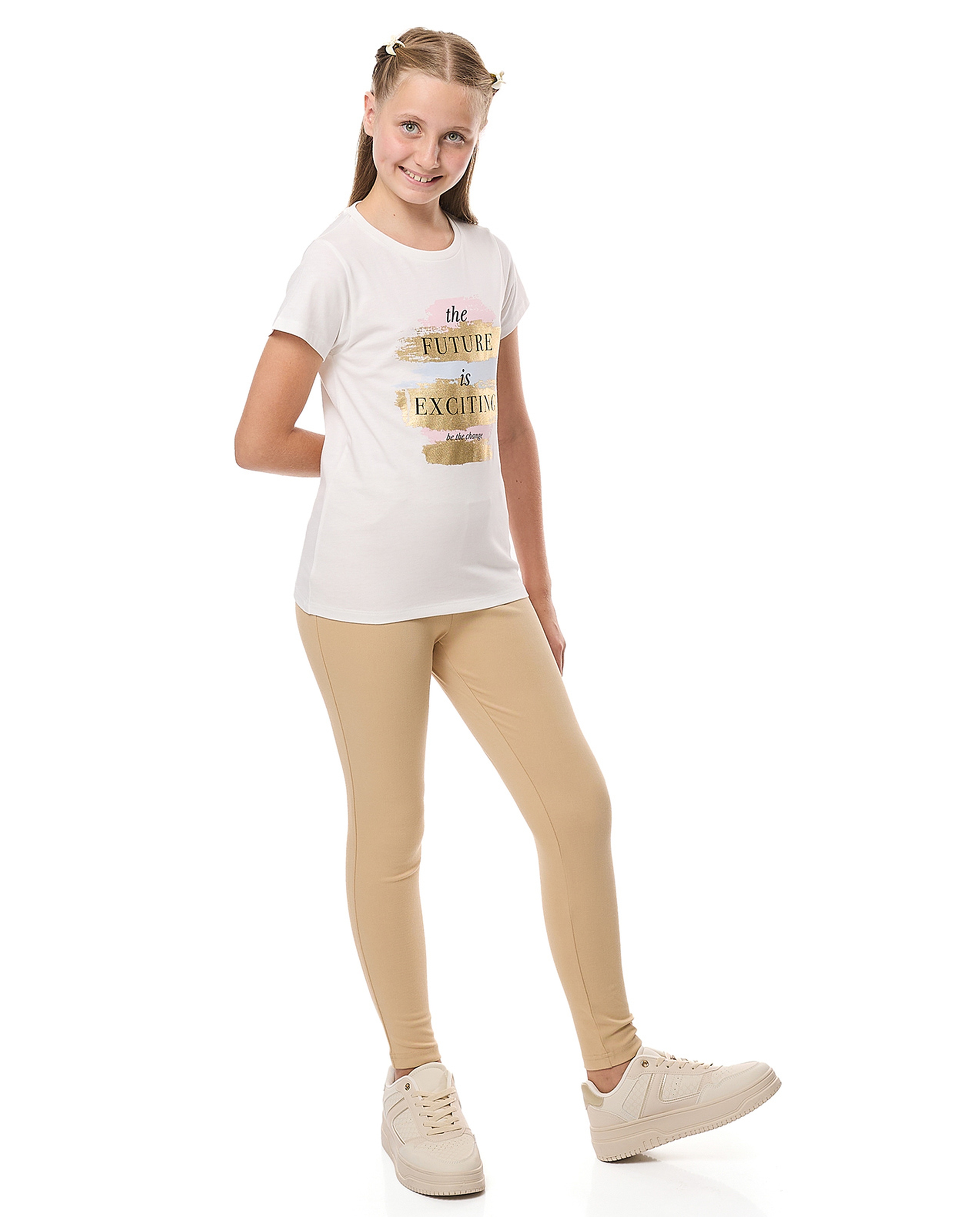 Solid Skinny Fit Jeggings with Elastic Waist