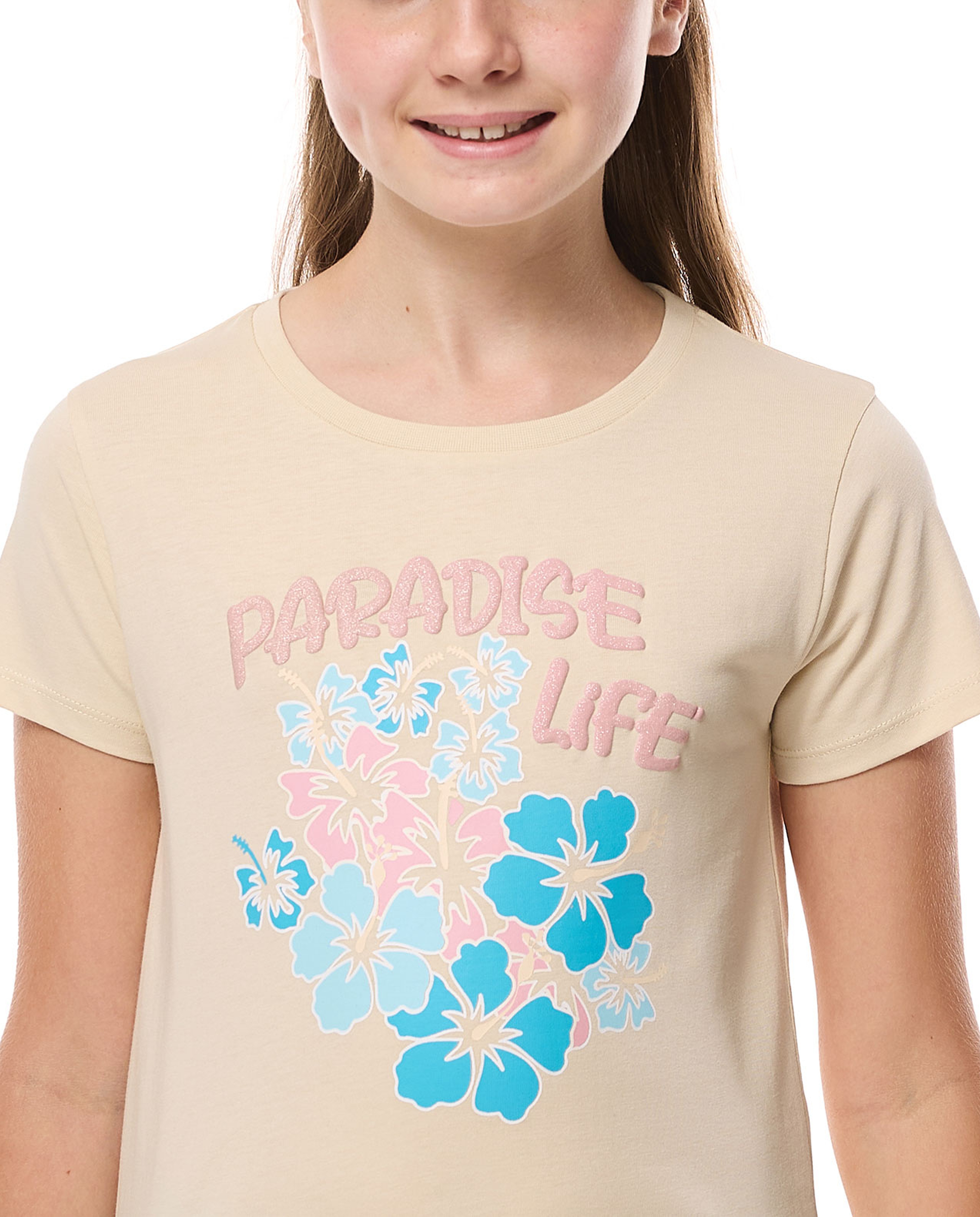 Printed T-Shirt with Crew Neck and Short Sleeves