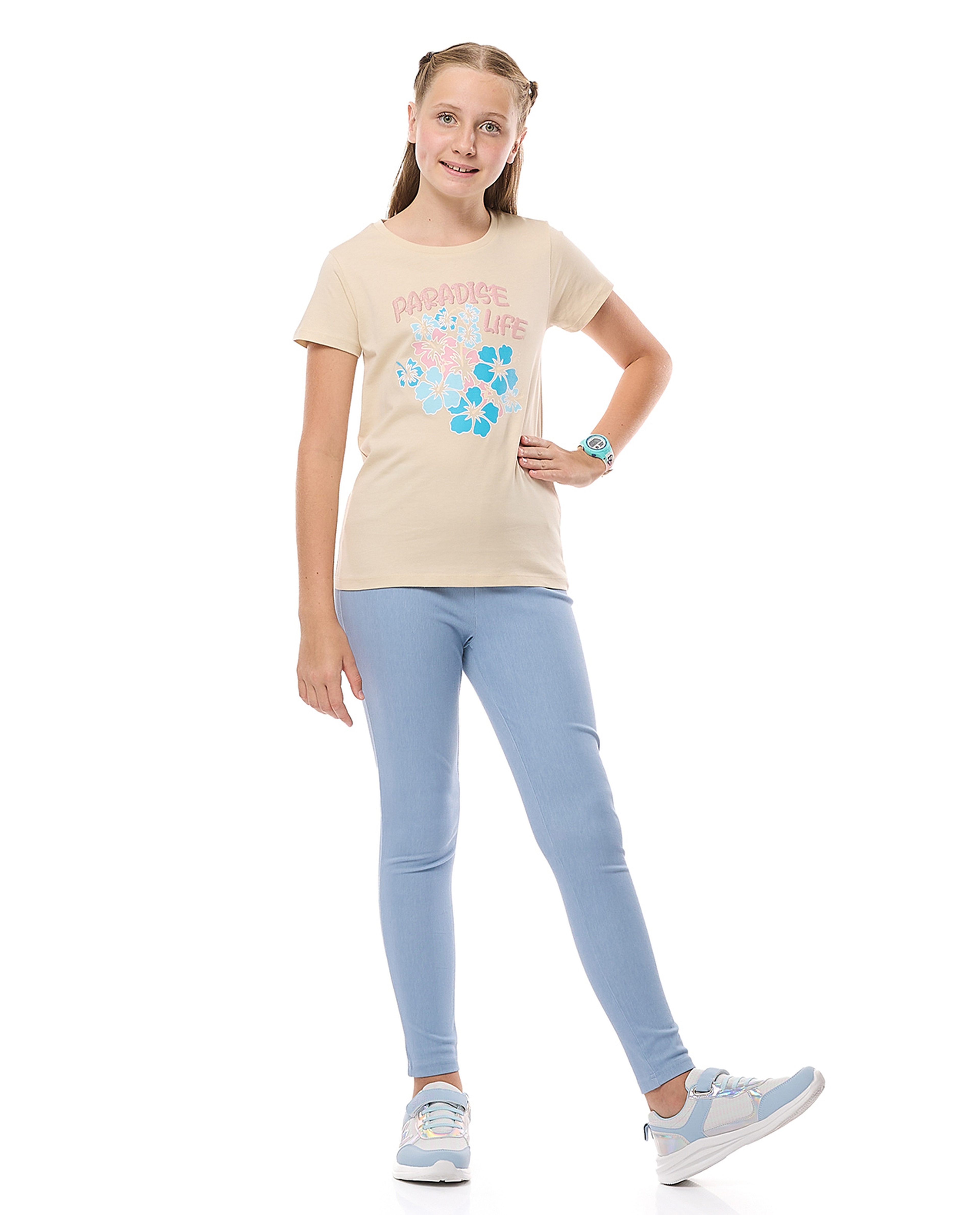 Printed T-Shirt with Crew Neck and Short Sleeves