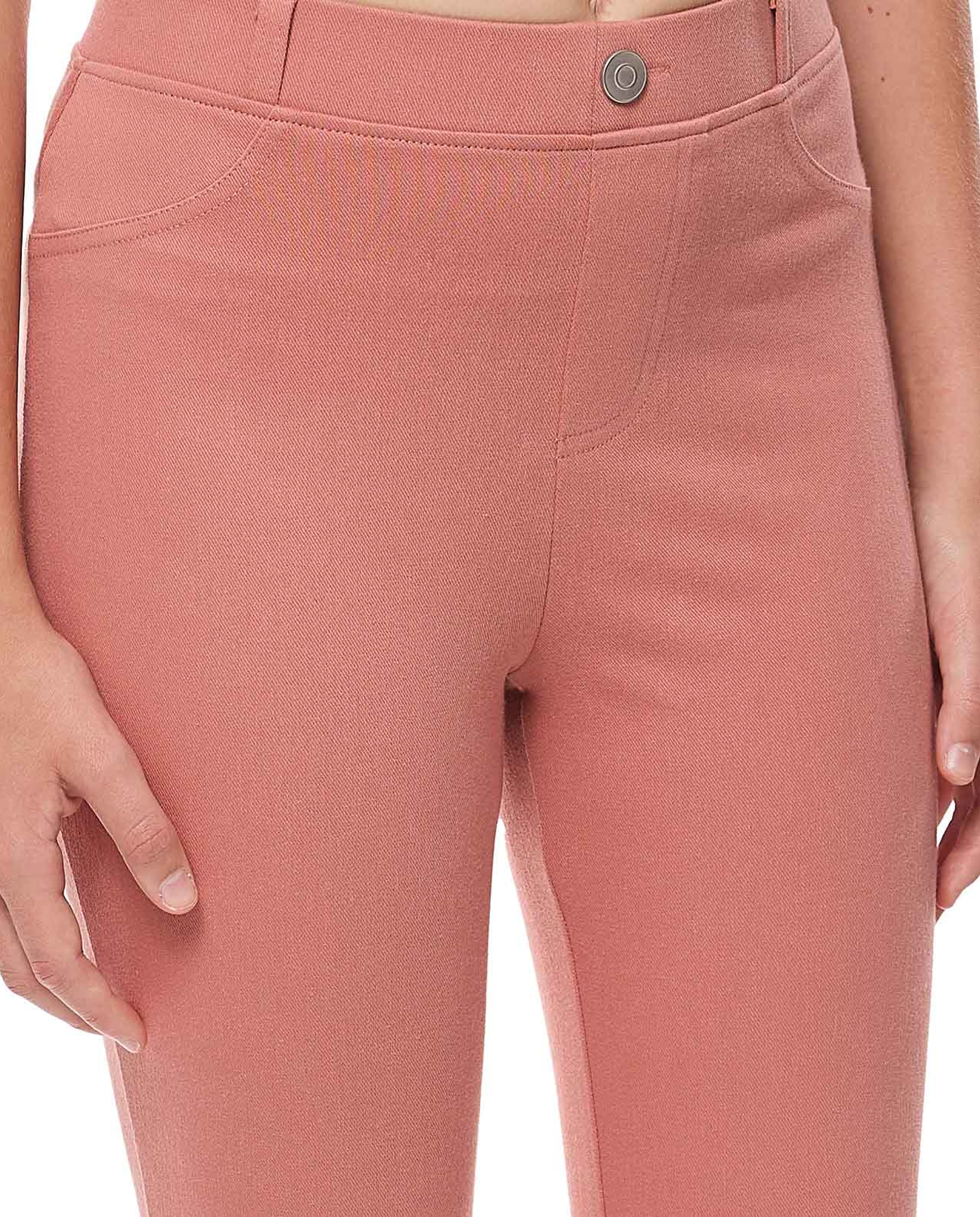 Solid Skinny Fit Jeggings with Elastic Waist