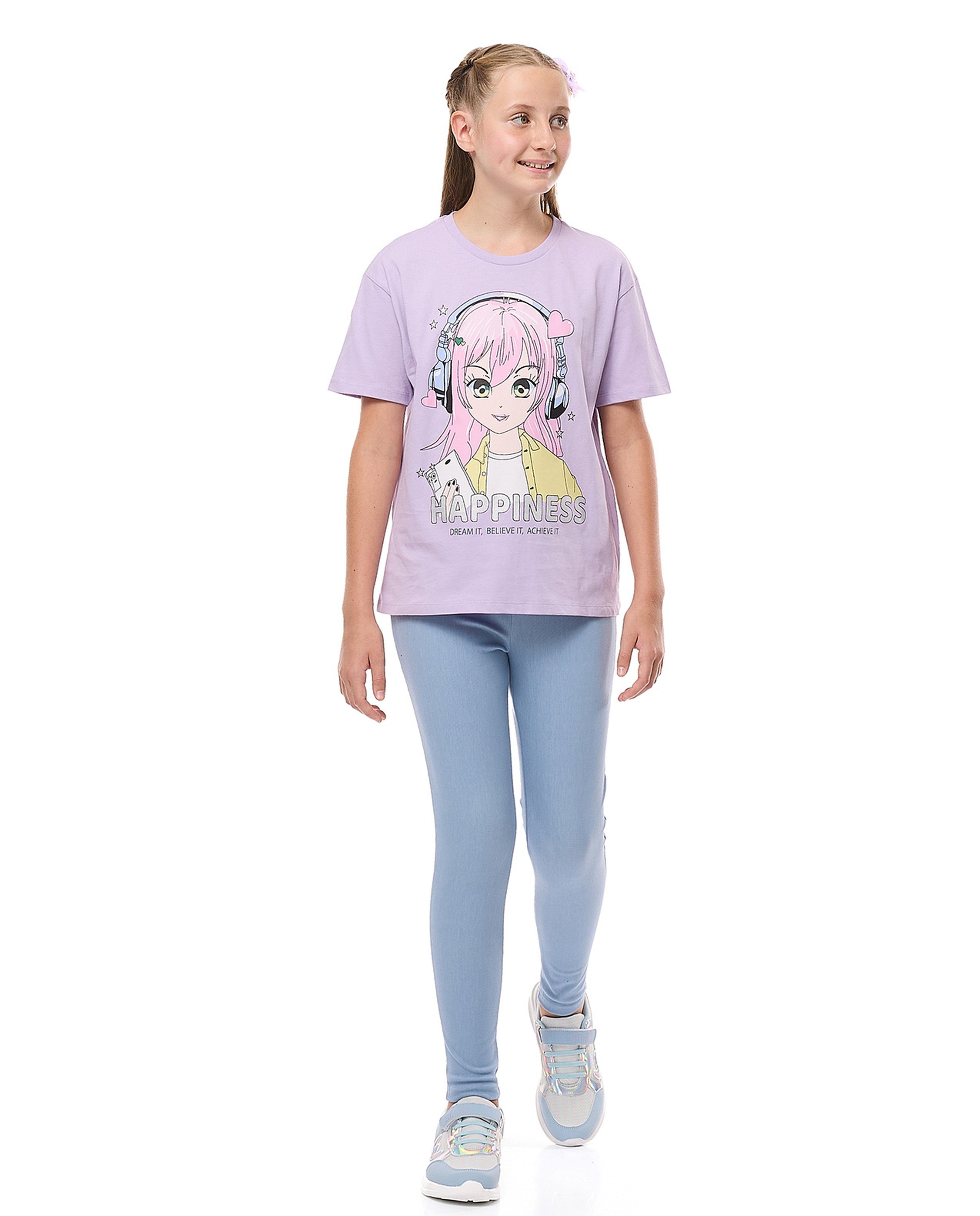 Solid Skinny Fit Jeggings with Elastic Waist