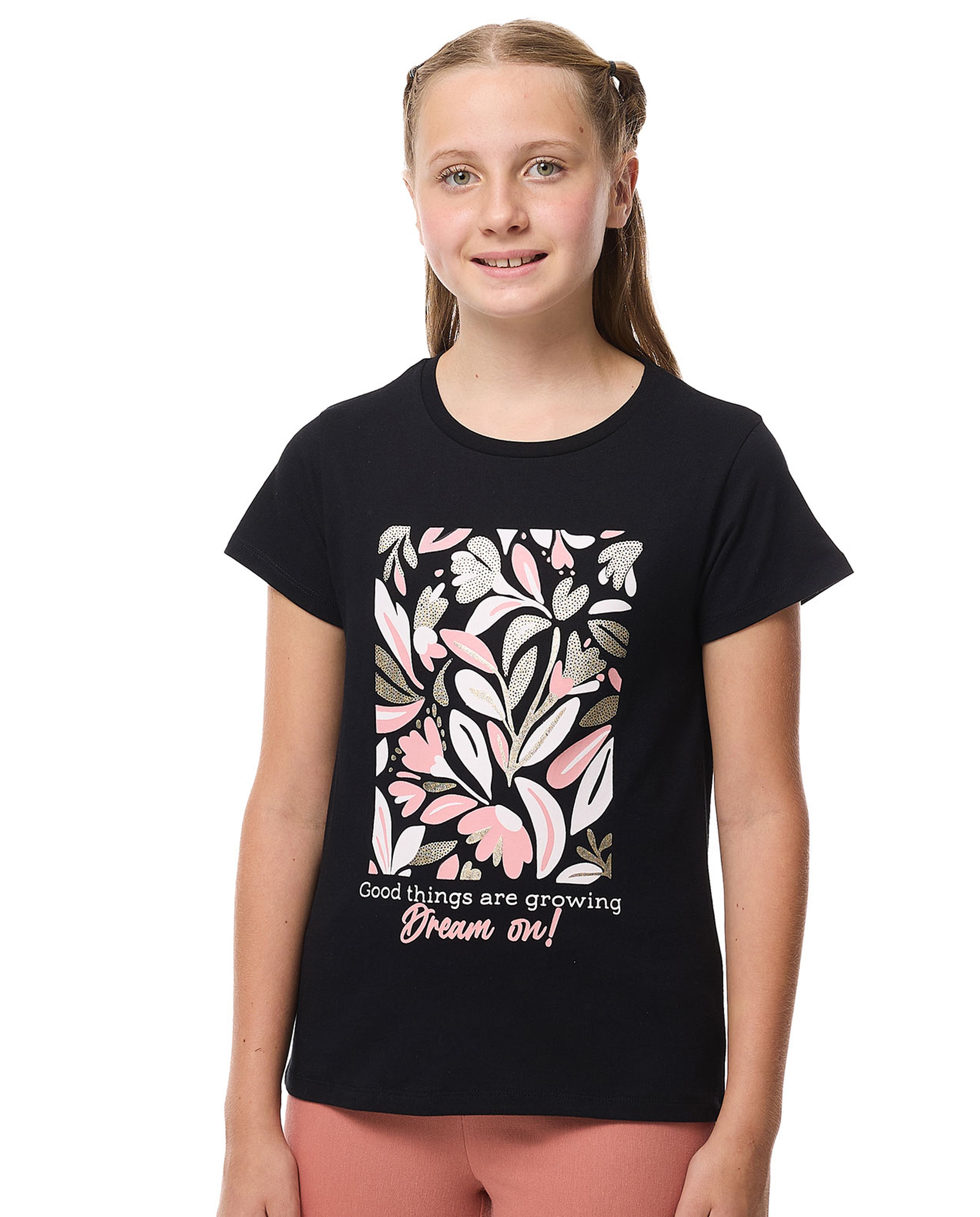 Printed T-Shirt with Crew Neck and Short Sleeves