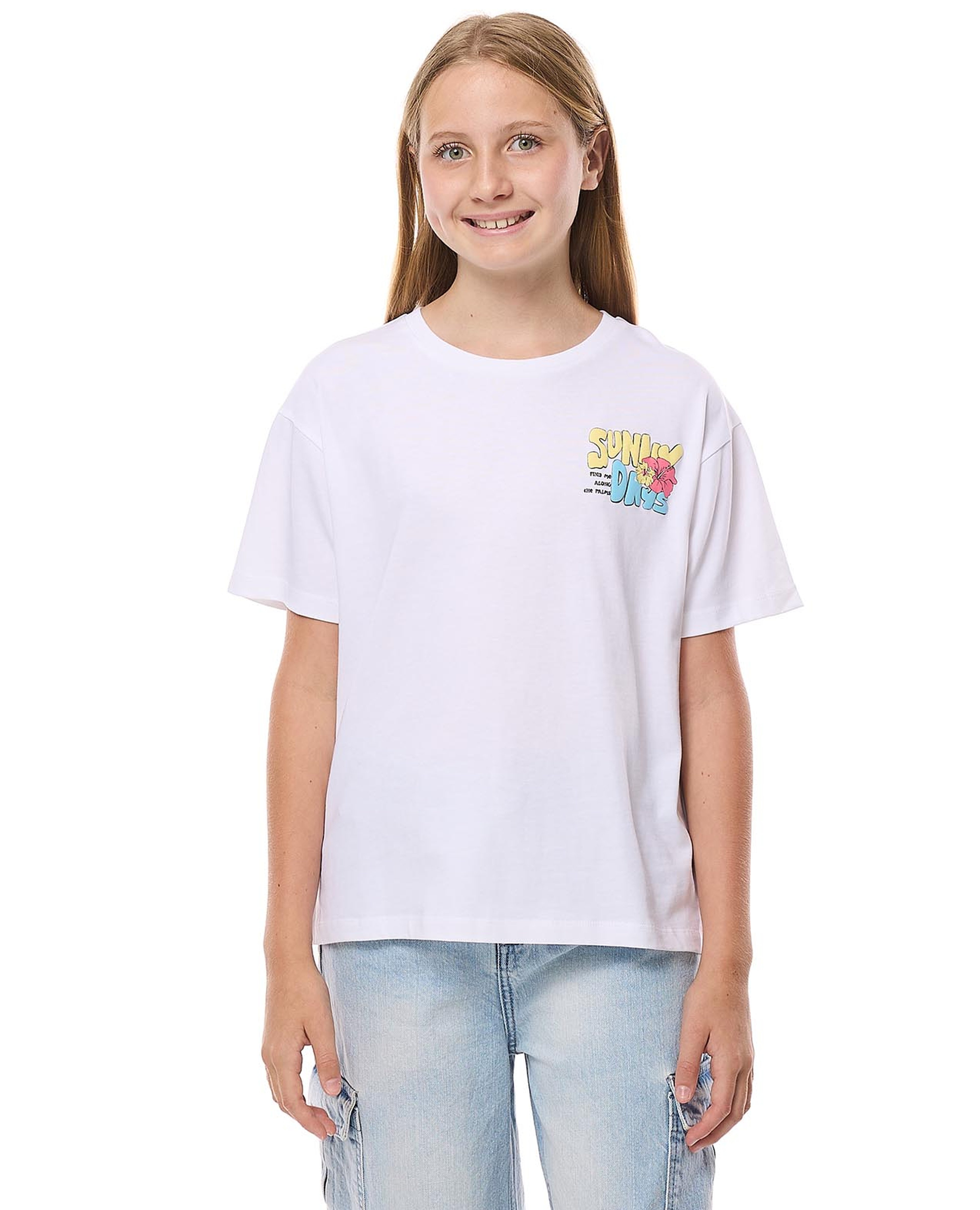 Back Printed T-Shirt with Crew Neck and Short Sleeves