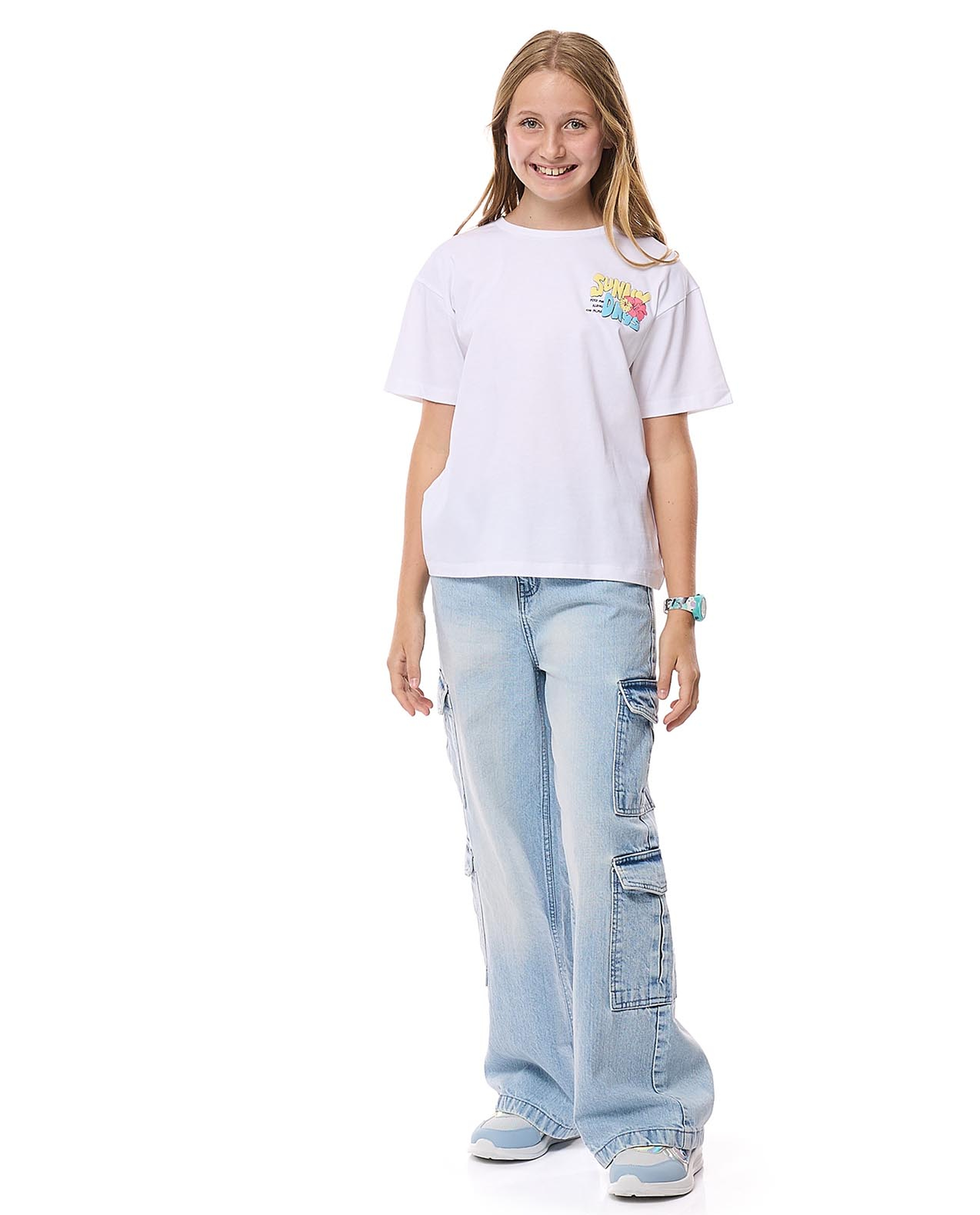 Back Printed T-Shirt with Crew Neck and Short Sleeves