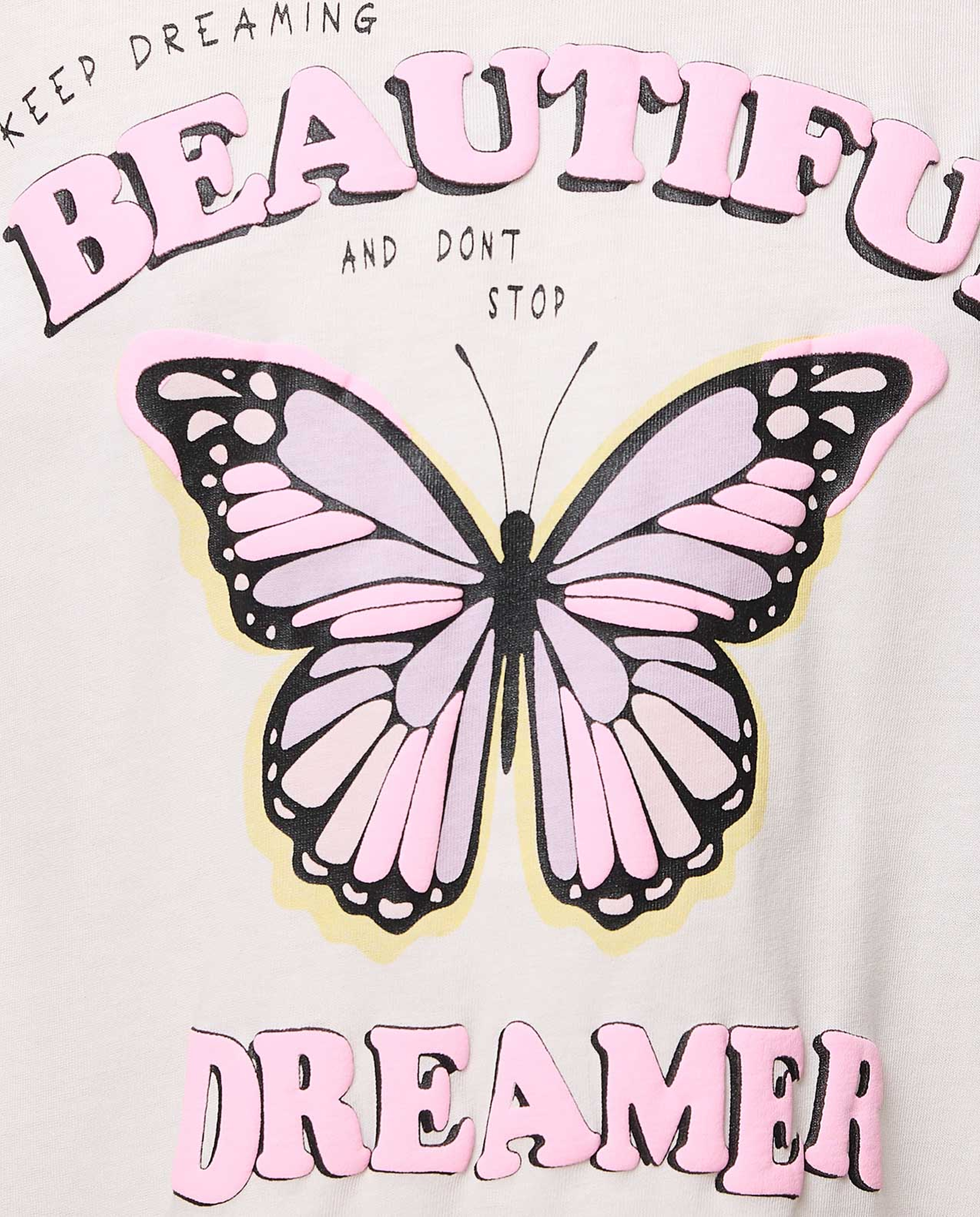 Printed T-Shirt with Crew Neck and Short Sleeves